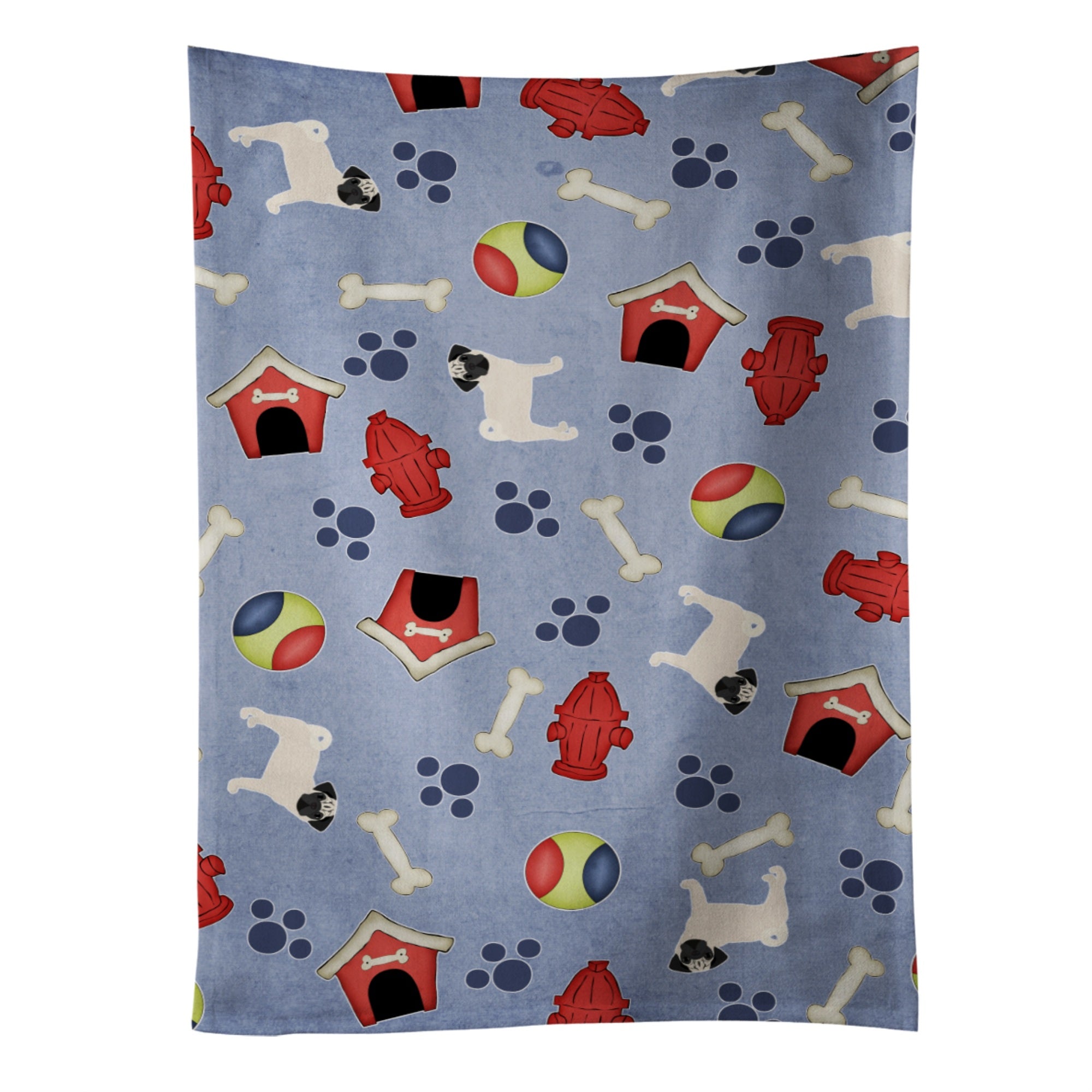 Caroline'S Treasures Bb4113Ktwl Dog House Collection Pug Kitchen Towel, 25 X 15, Multicolor