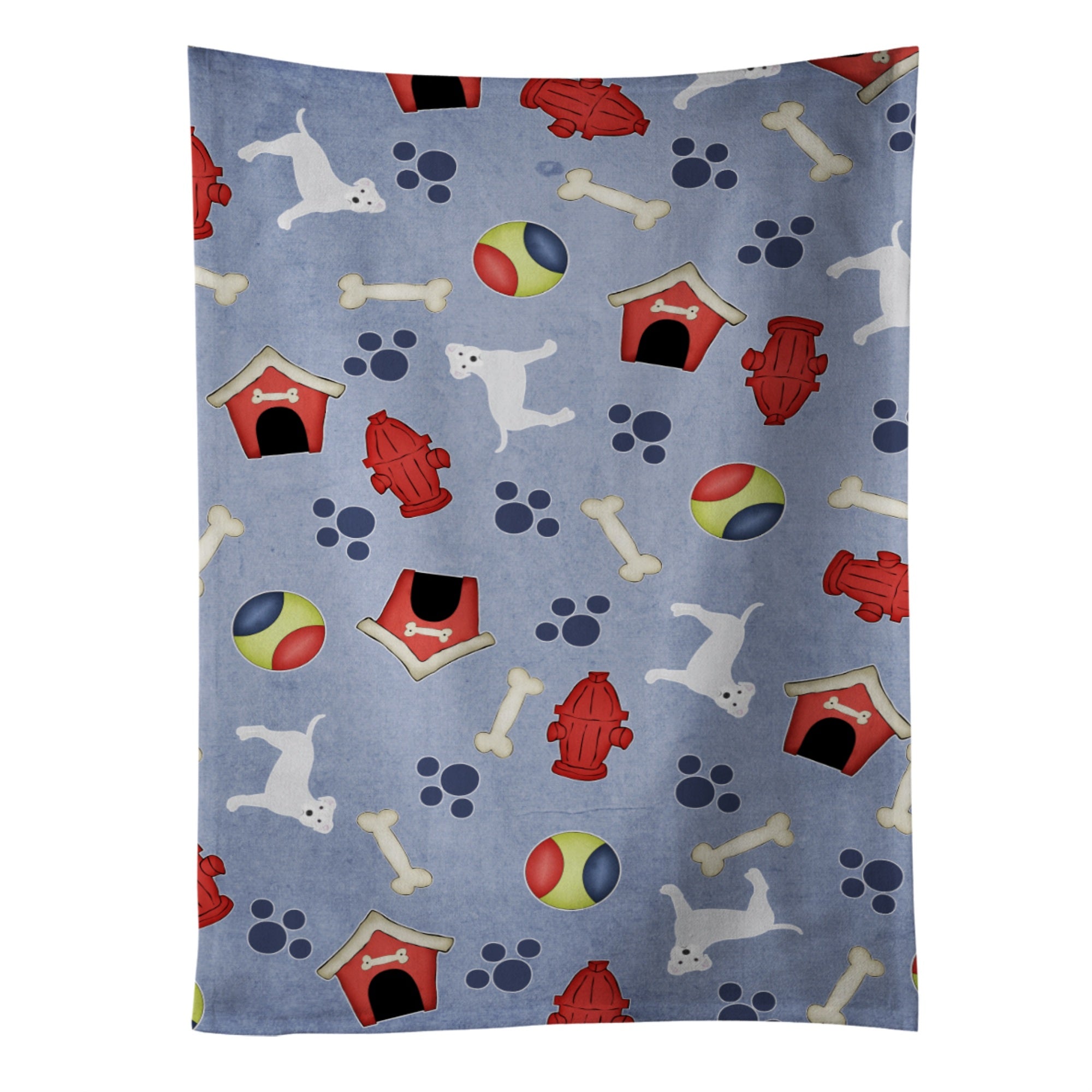 Caroline'S Treasures Bb4122Ktwl White Staffordshire Bull Terrier Kitchen Towel, 25 X 15, Multicolor