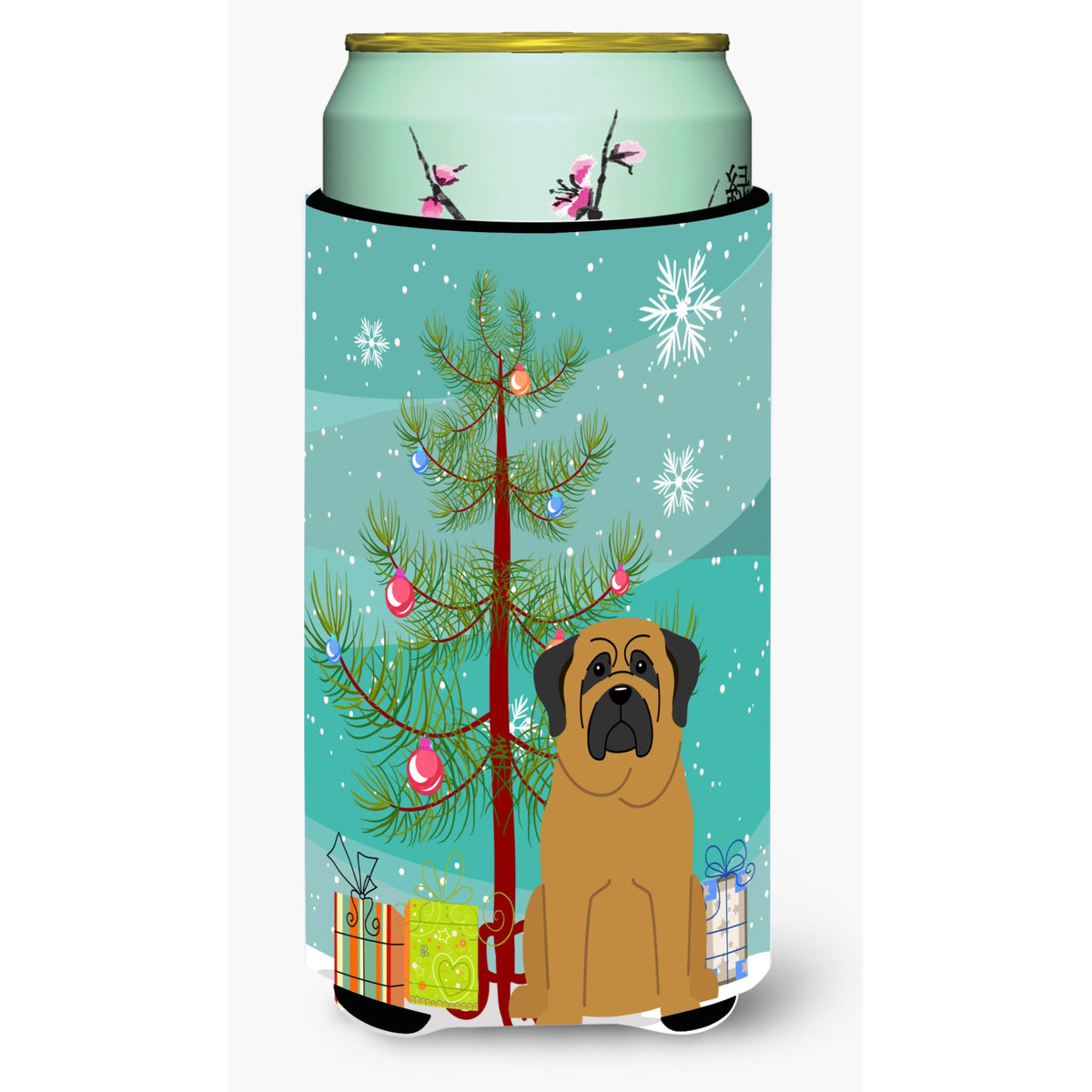 Caroline'S Treasures Merry Christmas Tree Mastiff Tall Boy Beverage Insulator Hugger Bb4143Tbc, Multicolor