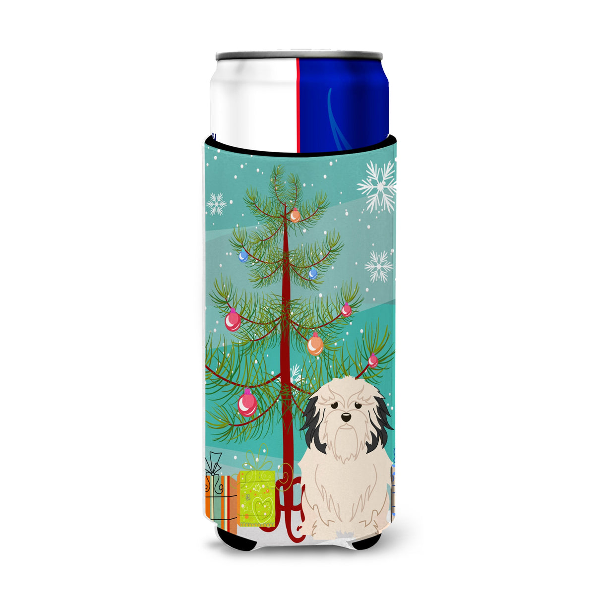 Caroline'S Treasures Bb4144Muk Merry Christmas Tree Lwchen Michelob Ultra Hugger For Slim Cans, Multicolor