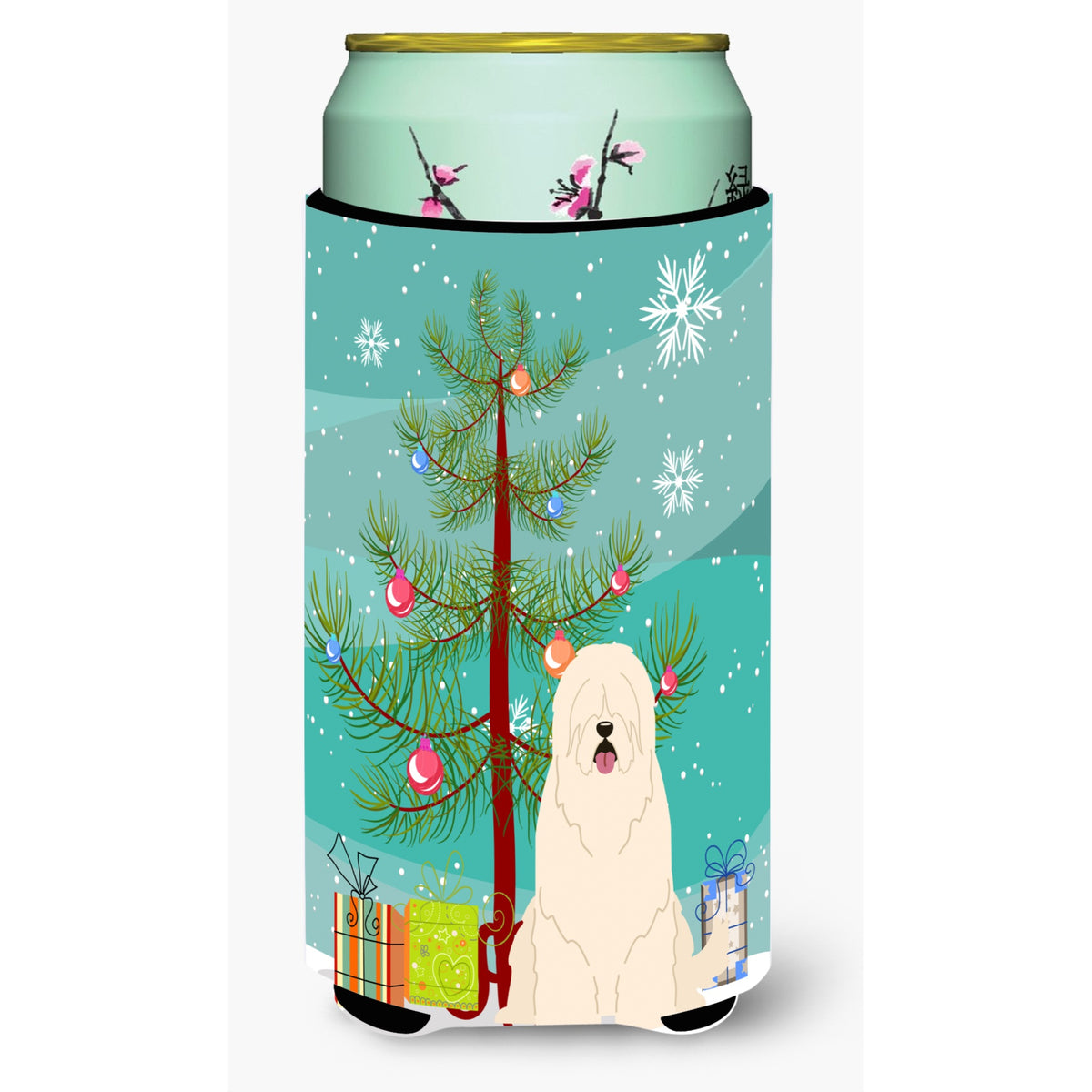 Caroline'S Treasures Merry Christmas Tree South Russian Sheepdog Tall Boy Beverage Insulator Hugger Bb4149Tbc, Multicolor