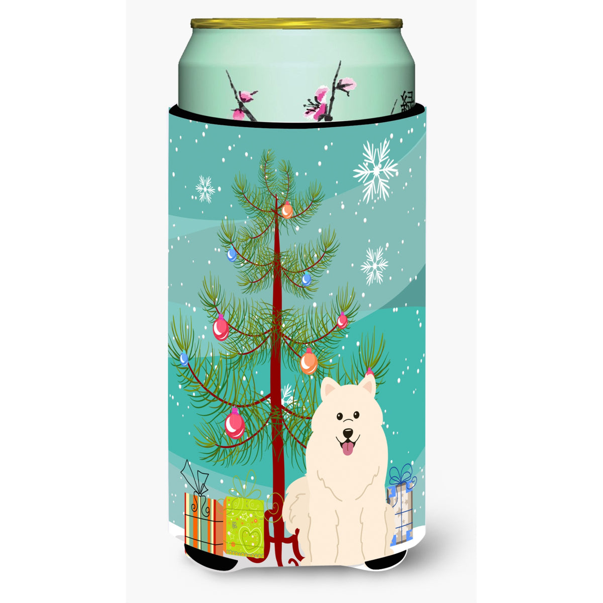 Caroline'S Treasures Merry Christmas Tree Samoyed Tall Boy Beverage Insulator Hugger Bb4155Tbc, Multicolor