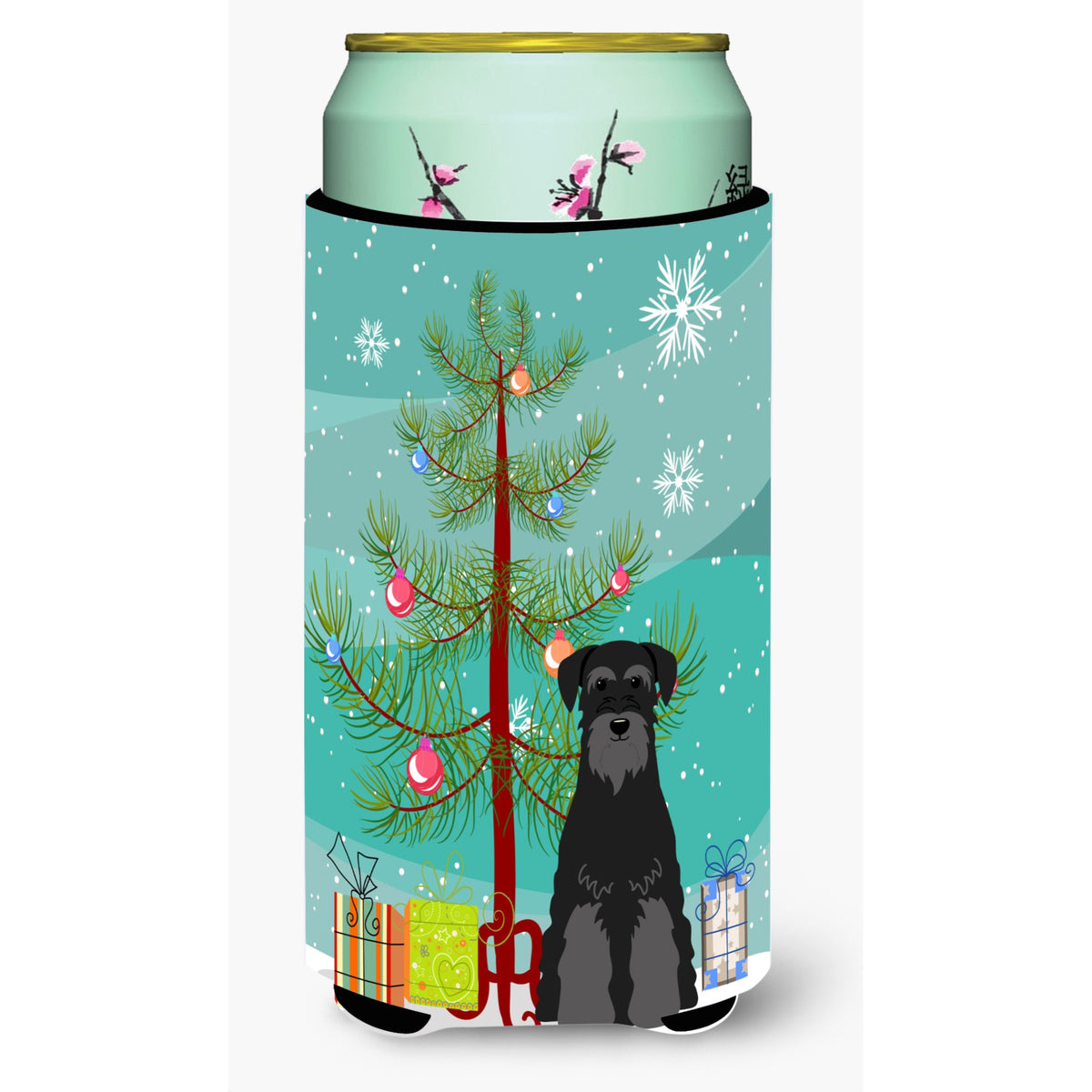 Caroline'S Treasures Merry Christmas Tree Standard Schnauzer Black Tall Boy Beverage Insulator Hugger Bb4157Tbc, Multicolor