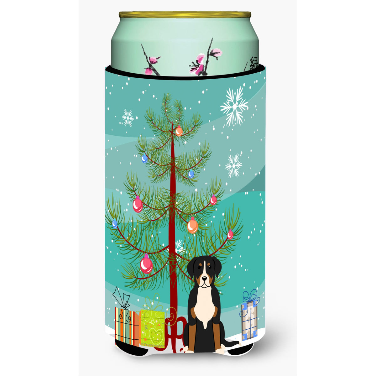 Caroline'S Treasures Merry Christmas Tree Greater Swiss Mountain Dog Tall Boy Beverage Insulator Hugger Bb4162Tbc, Multicolor,