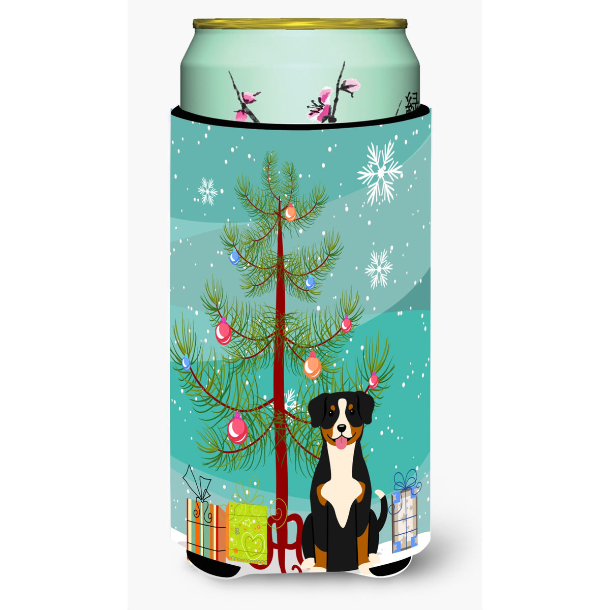Caroline'S Treasures Merry Christmas Tree Entlebucher Tall Boy Beverage Insulator Hugger Bb4163Tbc, Multicolor