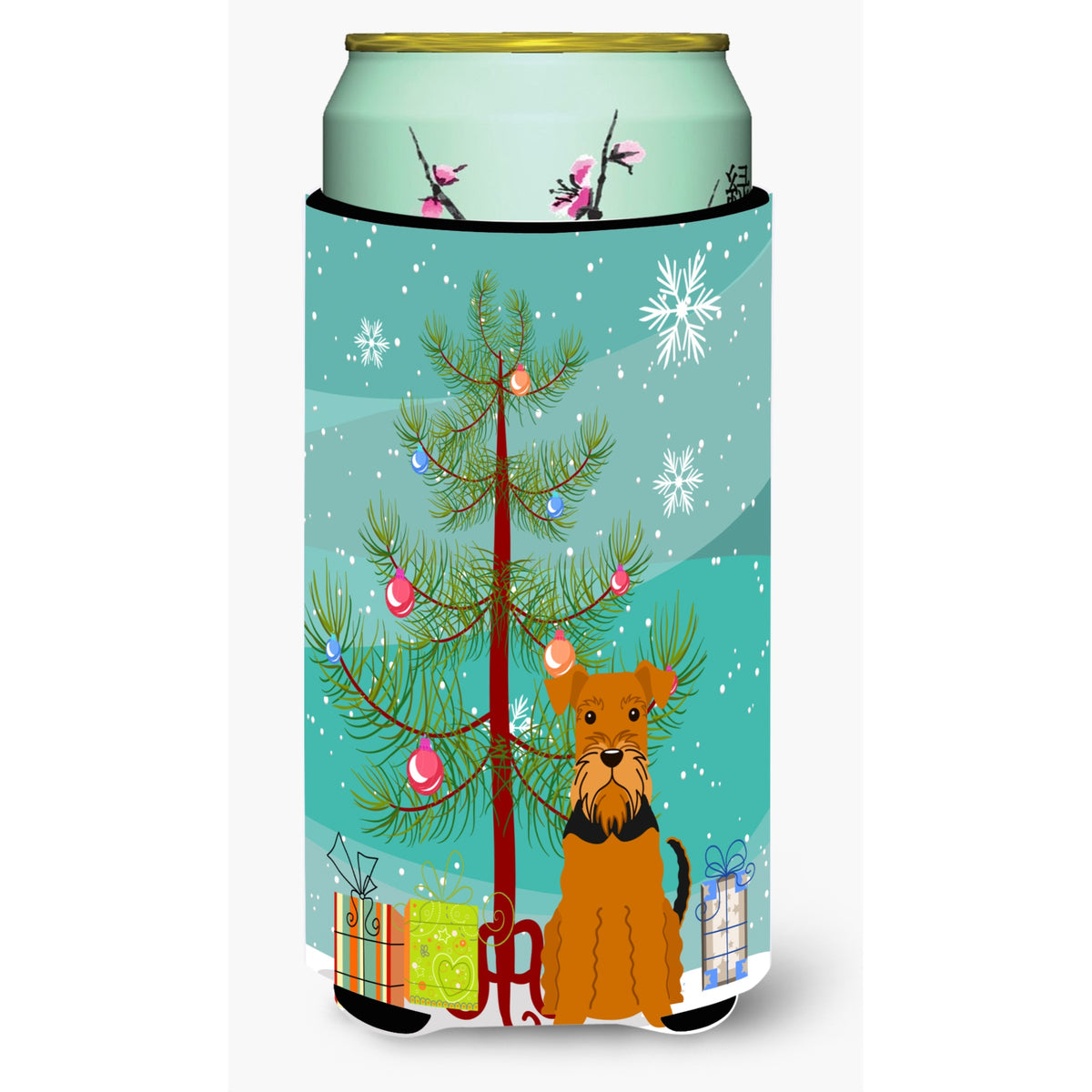 Caroline'S Treasures Merry Christmas Tree Airedale Tall Boy Beverage Insulator Hugger Bb4166Tbc, Multicolor