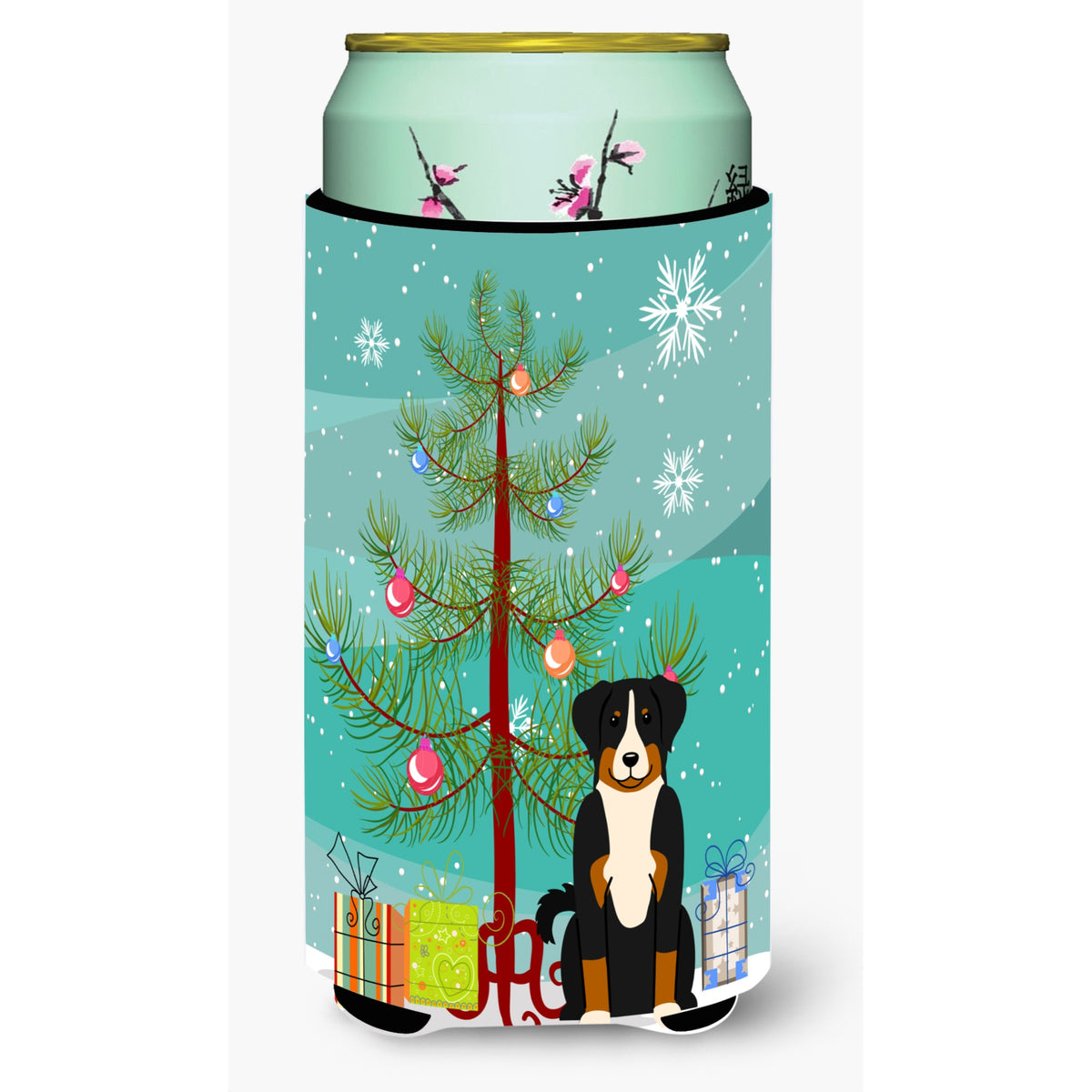 Caroline'S Treasures Merry Christmas Tree Appenzeller Sennenhund Tall Boy Beverage Insulator Hugger Bb4168Tbc, Multicolor