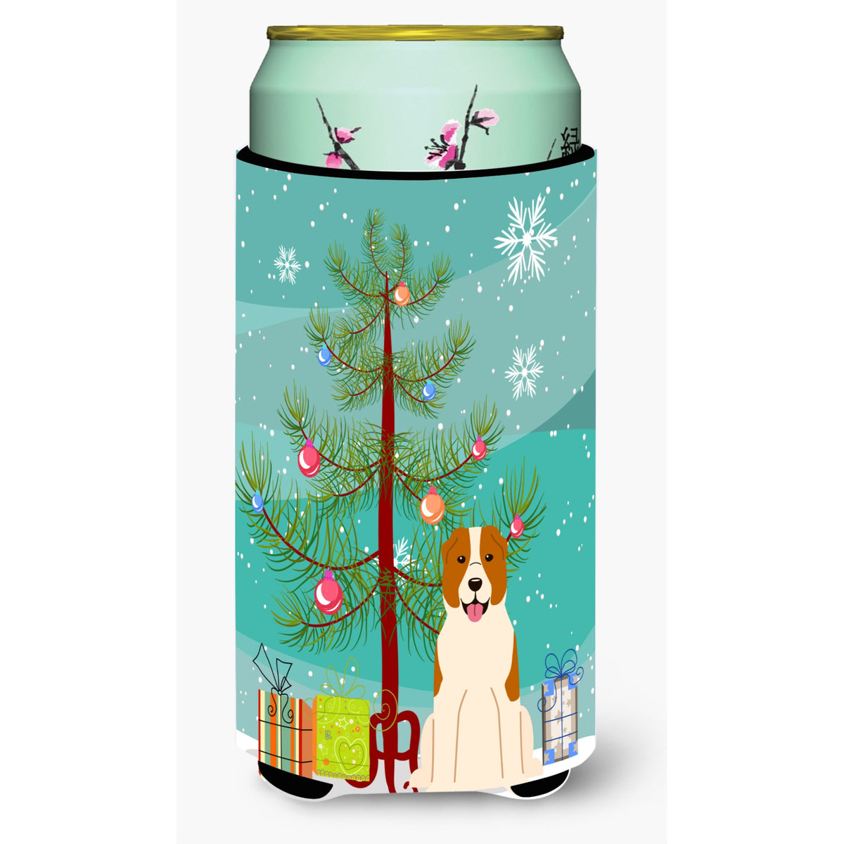 Caroline'S Treasures Merry Christmas Tree Central Asian Shepherd Dog Tall Boy Beverage Insulator Hugger Bb4174Tbc, Multicolor,