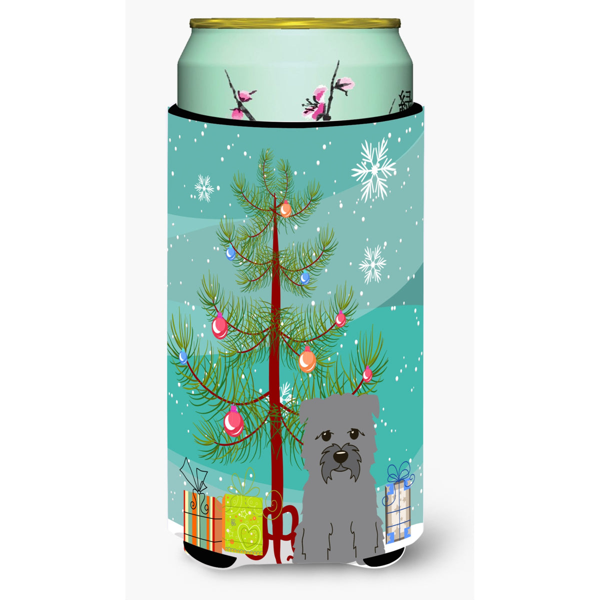 Caroline'S Treasures Merry Christmas Tree Glen Of Imal Grey Tall Boy Beverage Insulator Hugger Bb4184Tbc, Multicolor