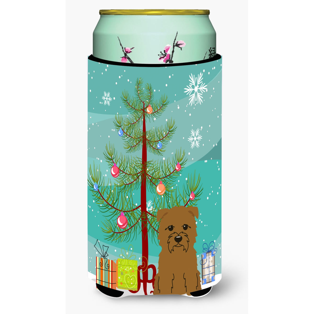 Caroline'S Treasures Merry Christmas Tree Glen Of Imal Tan Tall Boy Beverage Insulator Hugger Bb4185Tbc, Multicolor