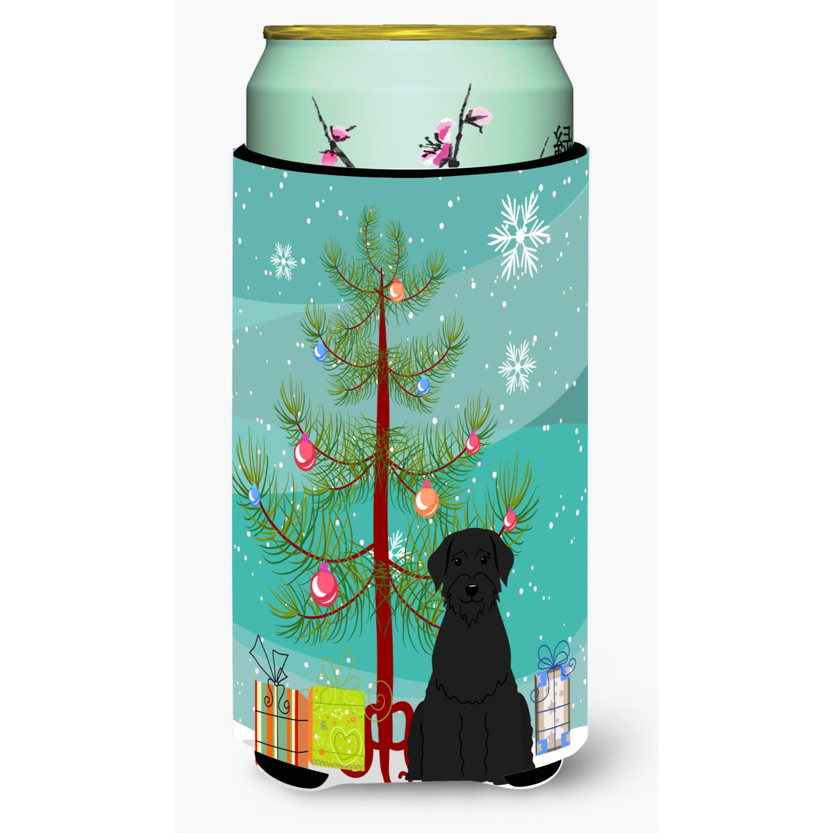 Caroline'S Treasures Merry Christmas Tree Giant Schnauzer Tall Boy Beverage Insulator Hugger Bb4191Tbc, Multicolor