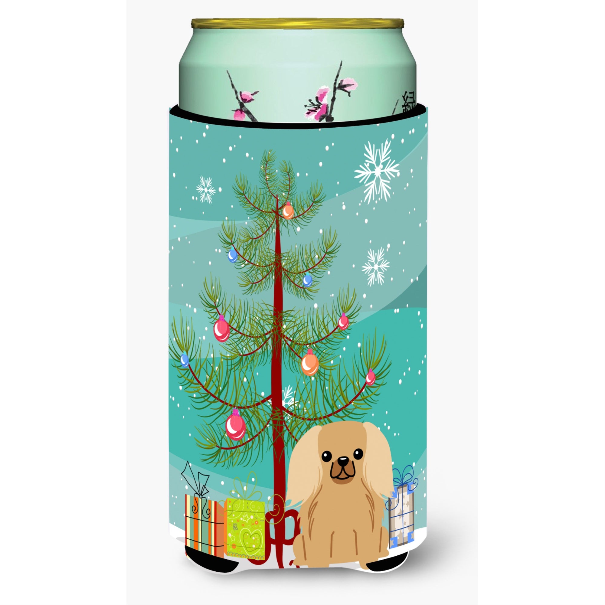 Caroline'S Treasures Merry Christmas Tree Pekingnese Fawn Sable Tall Boy Beverage Insulator Hugger Bb4229Tbc, Multicolor