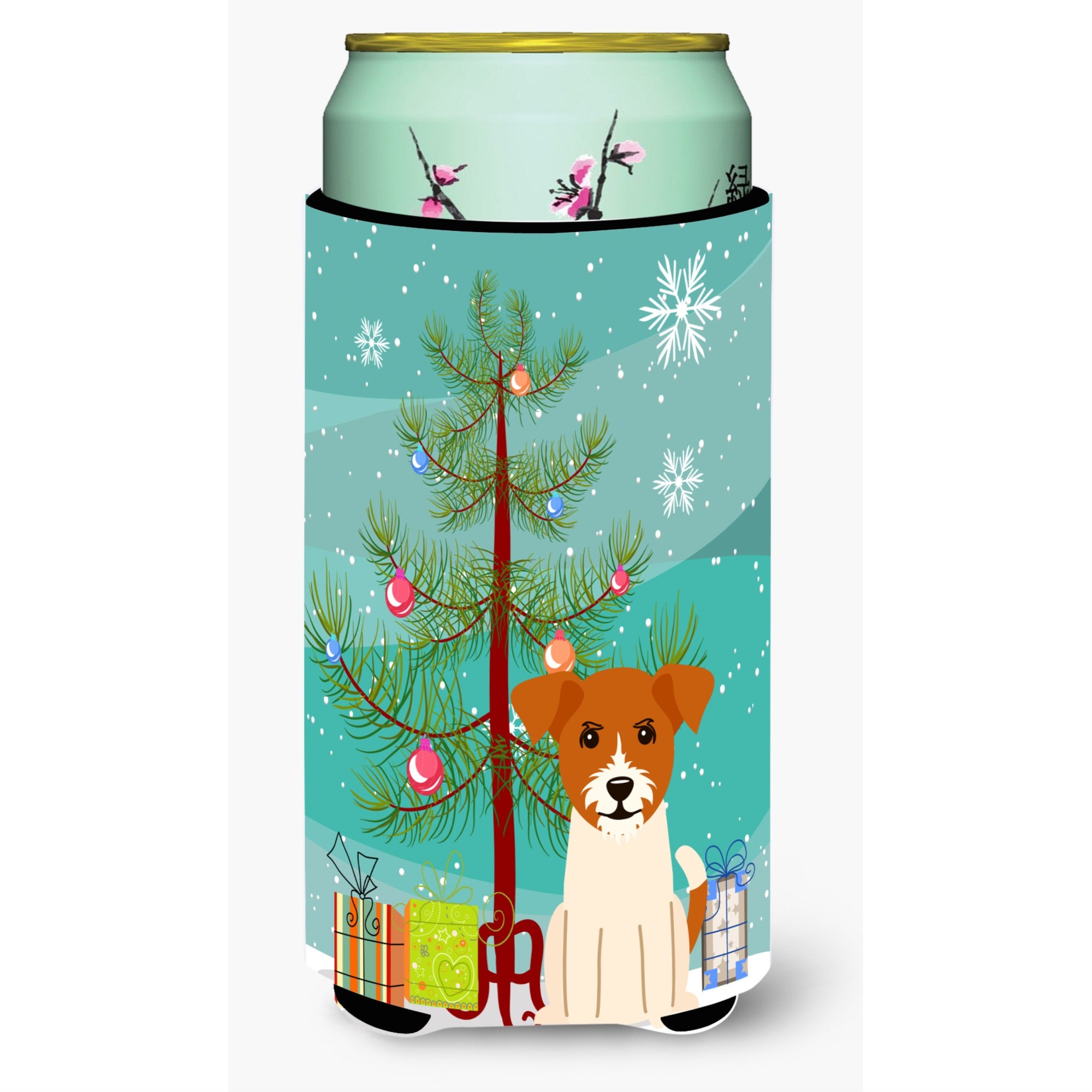 Caroline'S Treasures Merry Christmas Tree Jack Russell Terrier Tall Boy Beverage Insulator Hugger Bb4233Tbc, Multicolor
