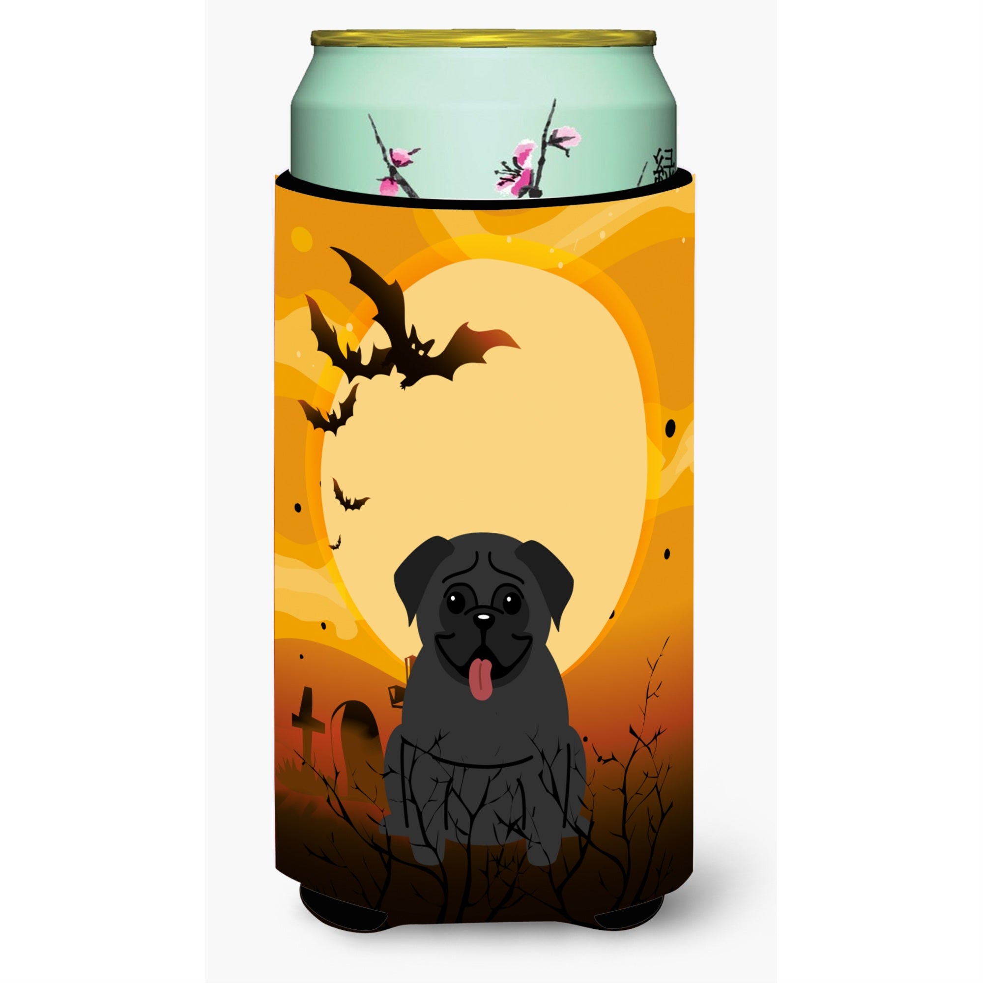 Caroline'S Treasures Halloween Pug Black Tall Boy Beverage Insulator Hugger Bb4272Tbc, Multicolor
