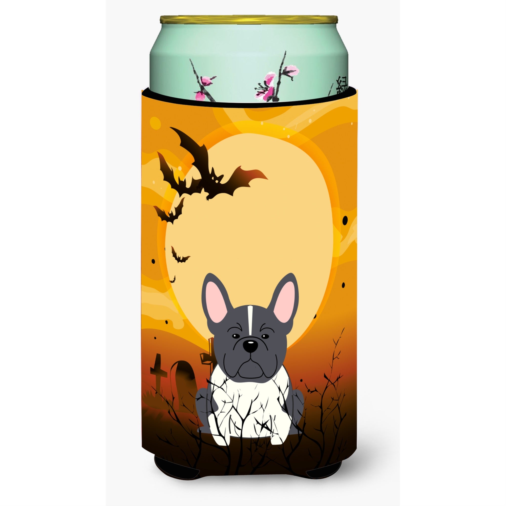 Caroline'S Treasures Halloween French Bulldog Black White Tall Boy Beverage Insulator Hugger Bb4278Tbc, Multicolor