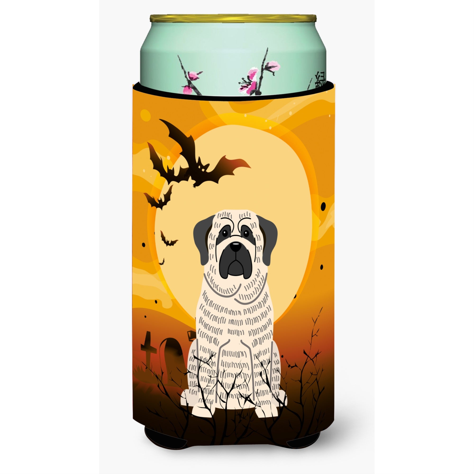 Caroline'S Treasures Halloween Mastiff Brindle White Tall Boy Beverage Insulator Hugger Bb4282Tbc, Multicolor