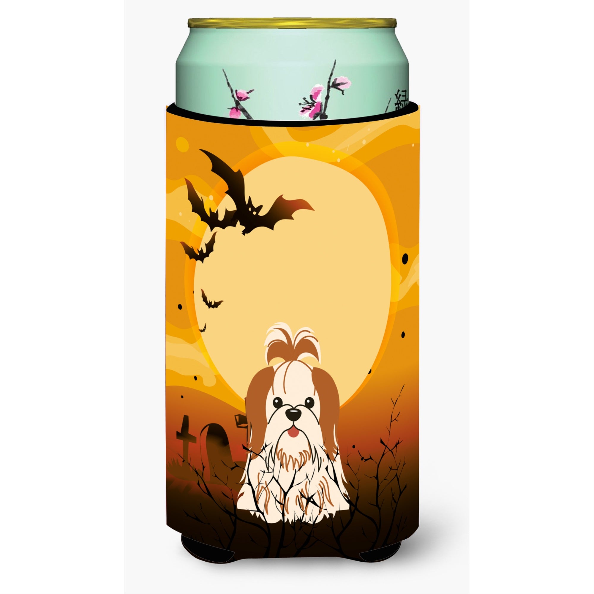 Caroline'S Treasures Halloween Shih Tzu Red White Tall Boy Beverage Insulator Hugger Bb4353Tbc, Multicolor
