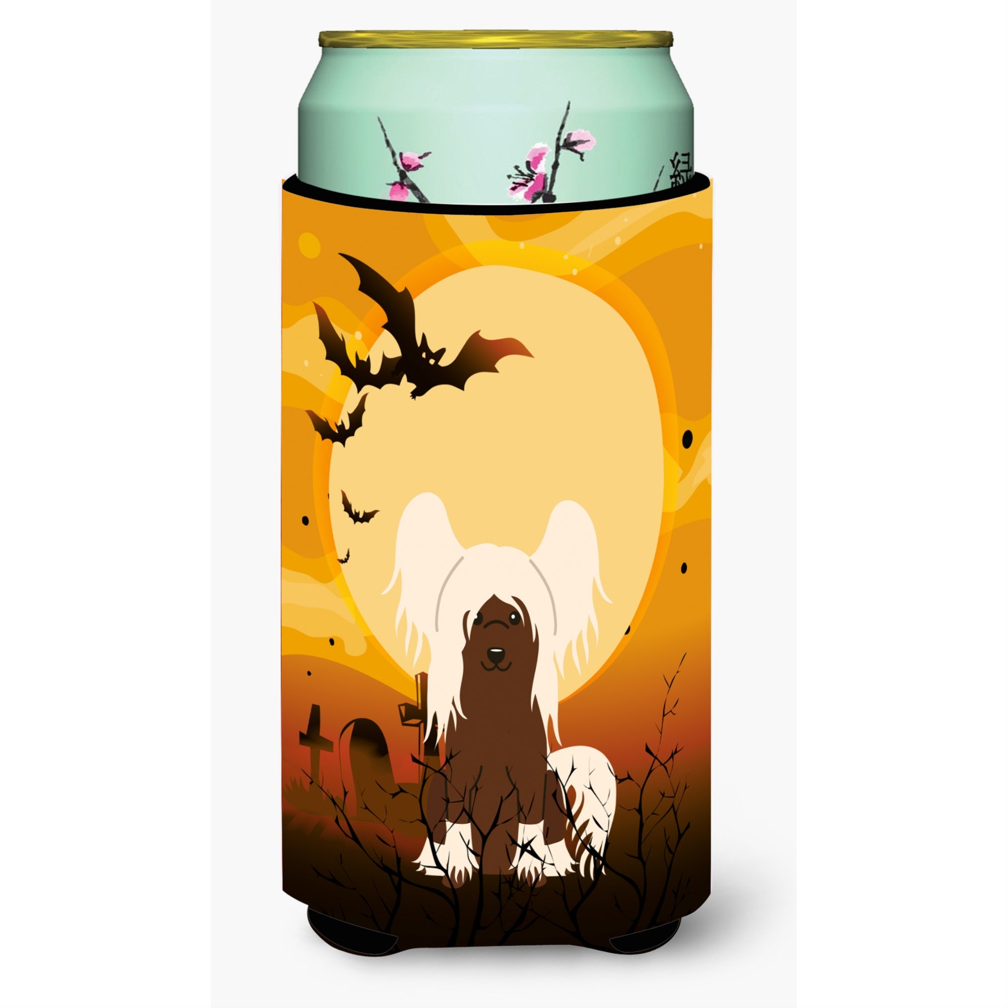 Caroline'S Treasures Halloween Chinese Crested Cream Tall Boy Beverage Insulator Hugger Bb4379Tbc, Multicolor