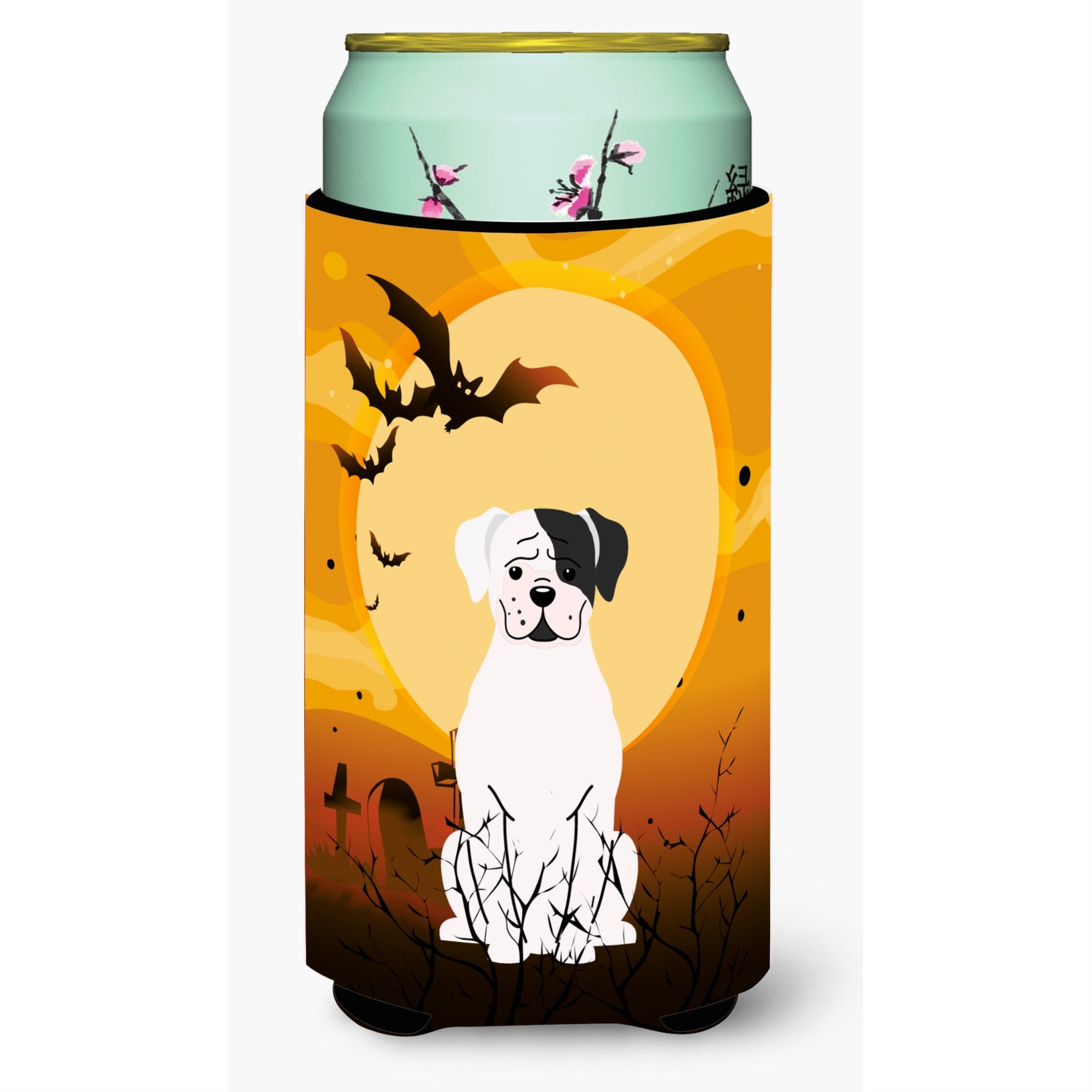Caroline'S Treasures Halloween White Boxer Cooper Tall Boy Beverage Insulator Hugger Bb4380Tbc, Multicolor