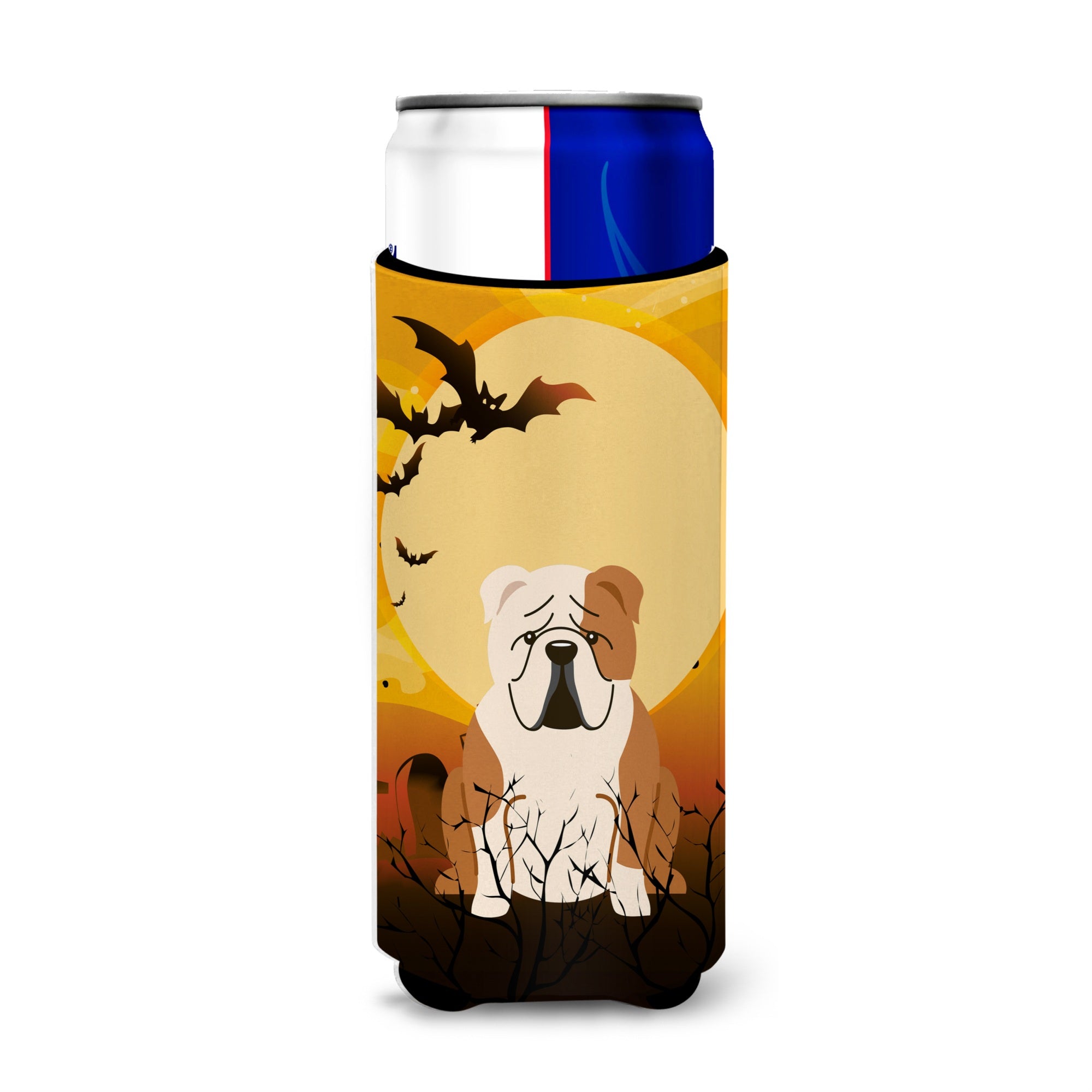 Caroline'S Treasures Bb4391Muk Halloween English Bulldog Fawn White Michelob Ultra Hugger For Slim Cans, Multicolor
