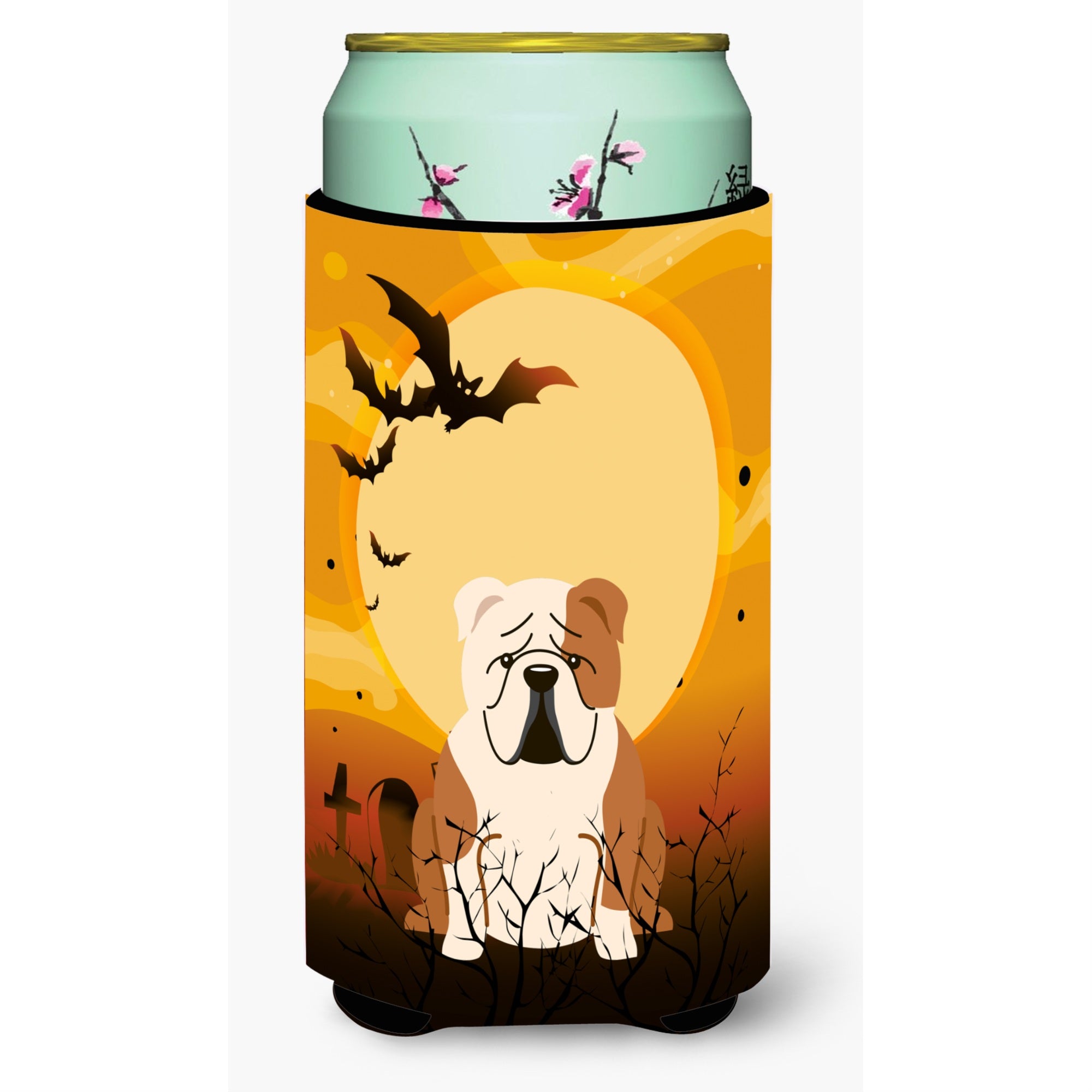 Caroline'S Treasures Halloween English Bulldog Fawn White Tall Boy Beverage Insulator Hugger Bb4391Tbc, Multicolor