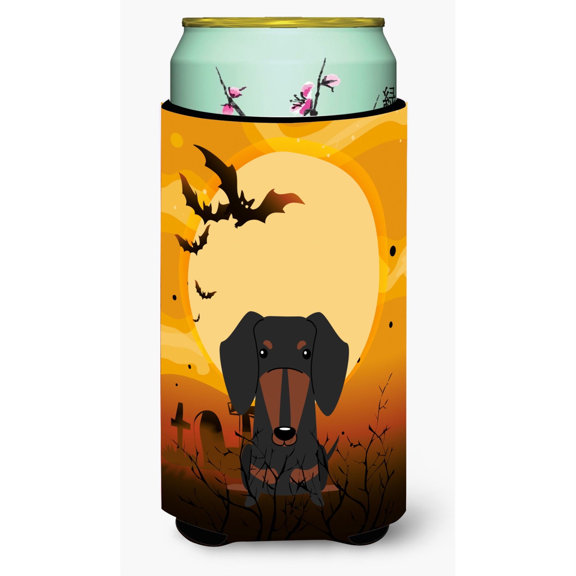 Caroline'S Treasures Halloween Dachshund Black Tan Tall Boy Beverage Insulator Hugger Bb4398Tbc, Multicolor