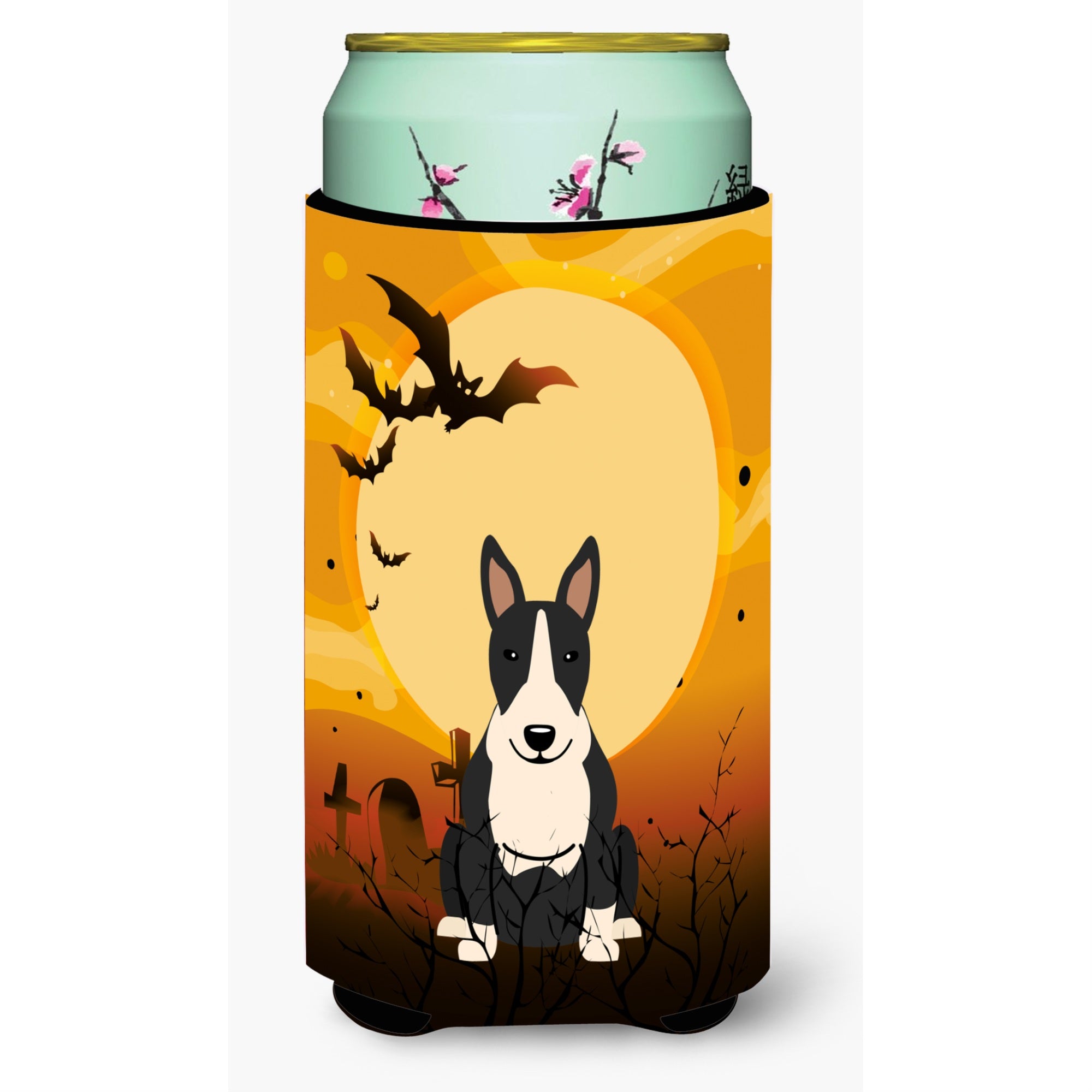 Caroline'S Treasures Halloween Bull Terrier Black White Tall Boy Beverage Insulator Hugger Bb4399Tbc, Multicolor