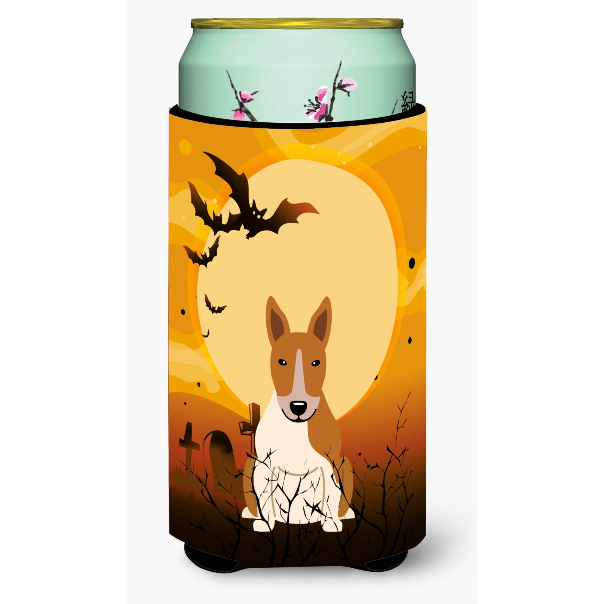 Caroline'S Treasures Halloween Bull Terrier Red White Tall Boy Beverage Insulator Hugger Bb4401Tbc, Multicolor