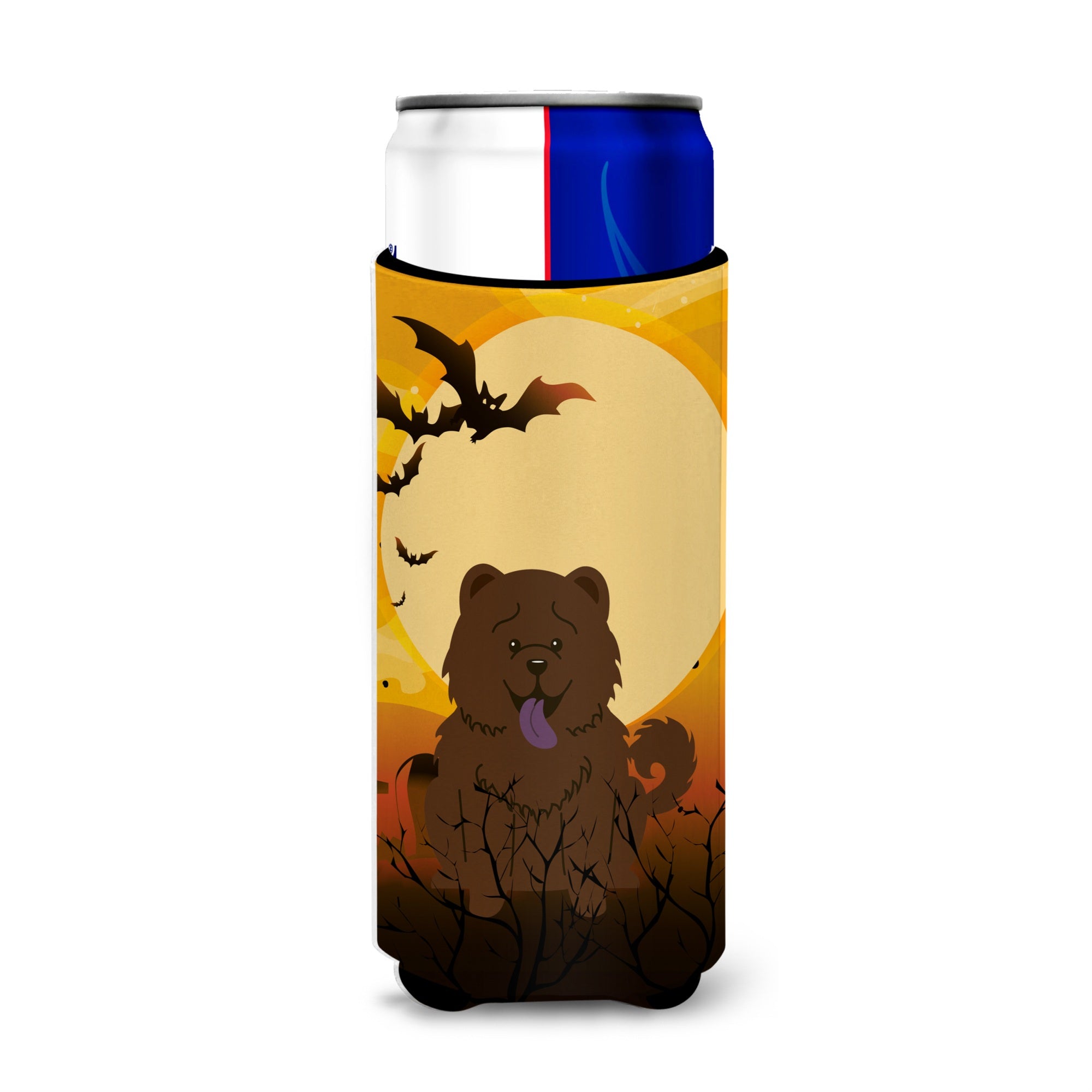 Caroline'S Treasures Bb4407Muk Halloween Chow Chow Chocolate Michelob Ultra Hugger For Slim Cans, Multicolor