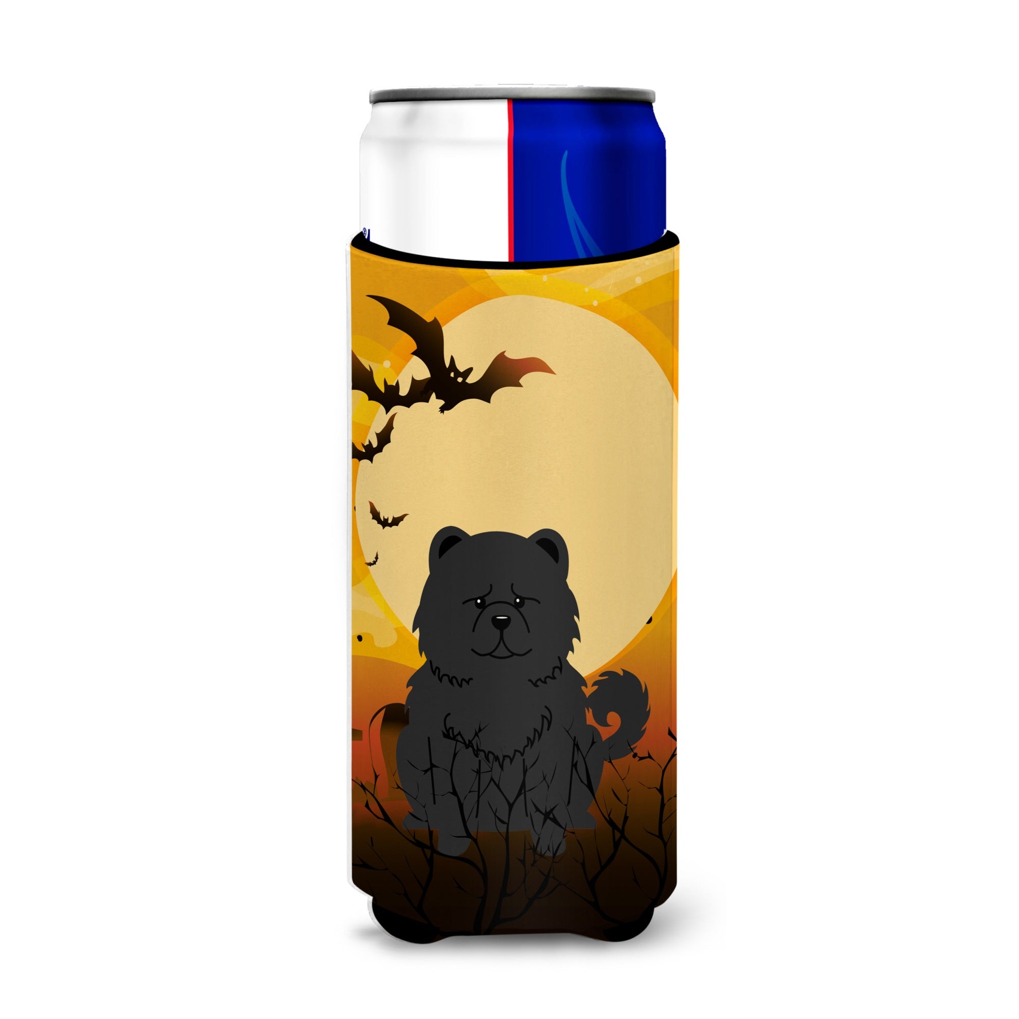 Caroline'S Treasures Bb4409Muk Halloween Chow Chow Black Michelob Ultra Hugger For Slim Cans, Multicolor