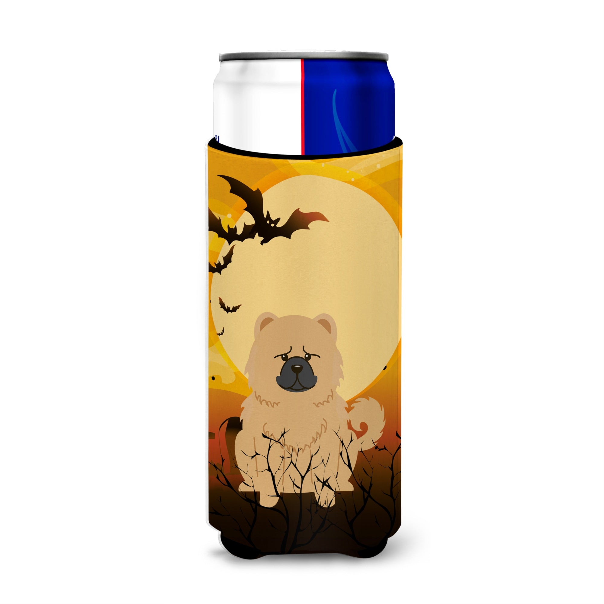 Caroline'S Treasures Bb4410Muk Halloween Chow Chow Cream Michelob Ultra Hugger For Slim Cans, Multicolor