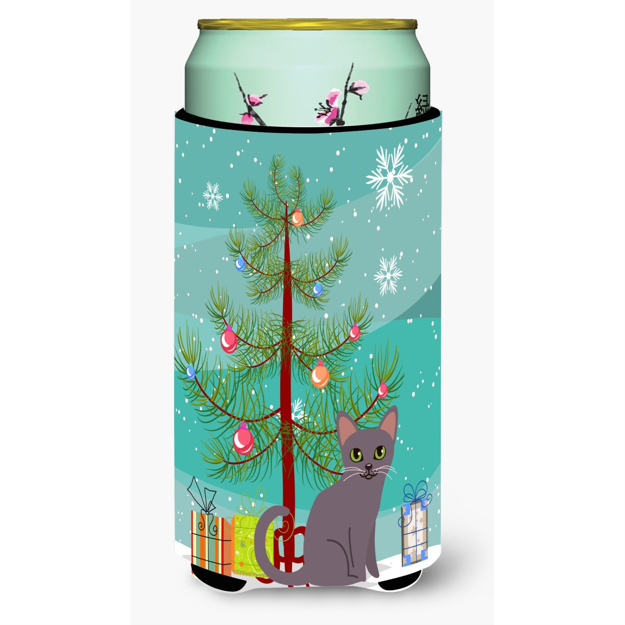 Caroline'S Treasures Korat Cat Merry Christmas Tree Tall Boy Beverage Insulator Hugger, Multicolor