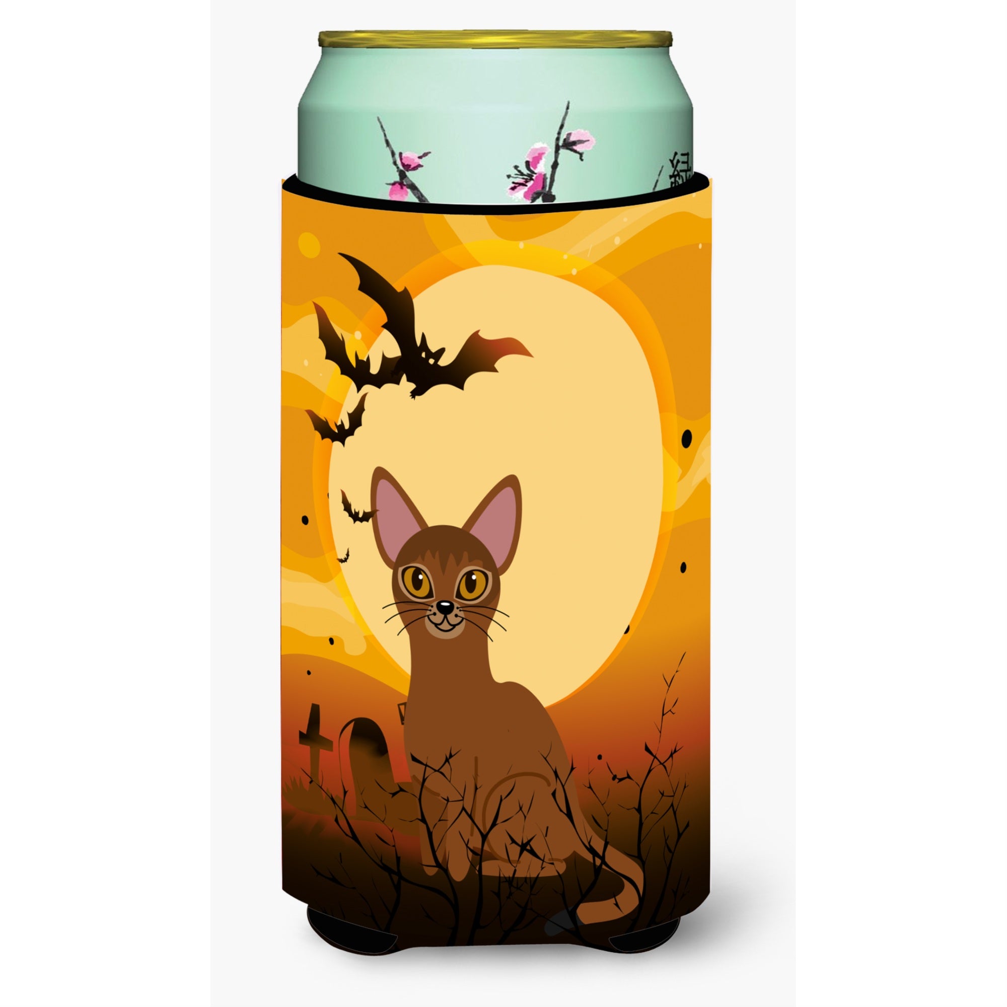 Caroline'S Treasures Halloween Abyssinian Cat Tall Boy Beverage Insulator Hugger, Multicolor