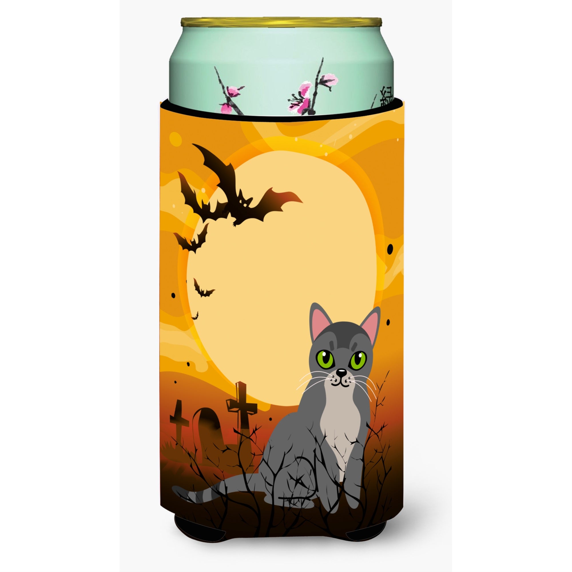 Caroline'S Treasures Halloween Asian Cat Tall Boy Beverage Insulator Hugger, Multicolor