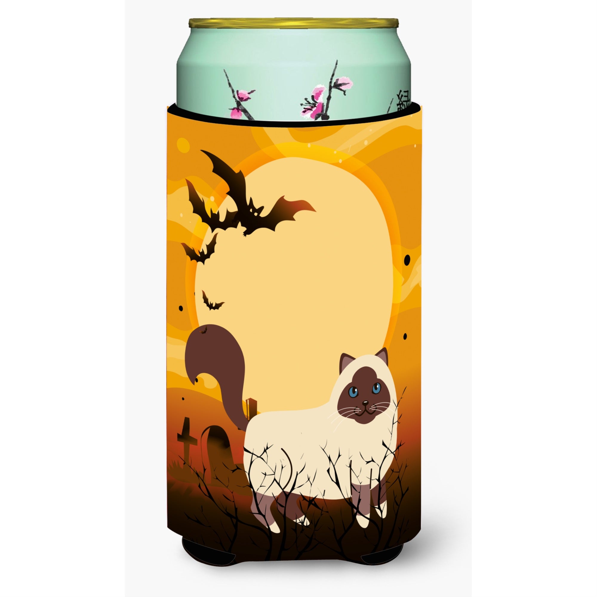 Caroline'S Treasures Halloween Birman Cat Tall Boy Beverage Insulator Hugger, Multicolor