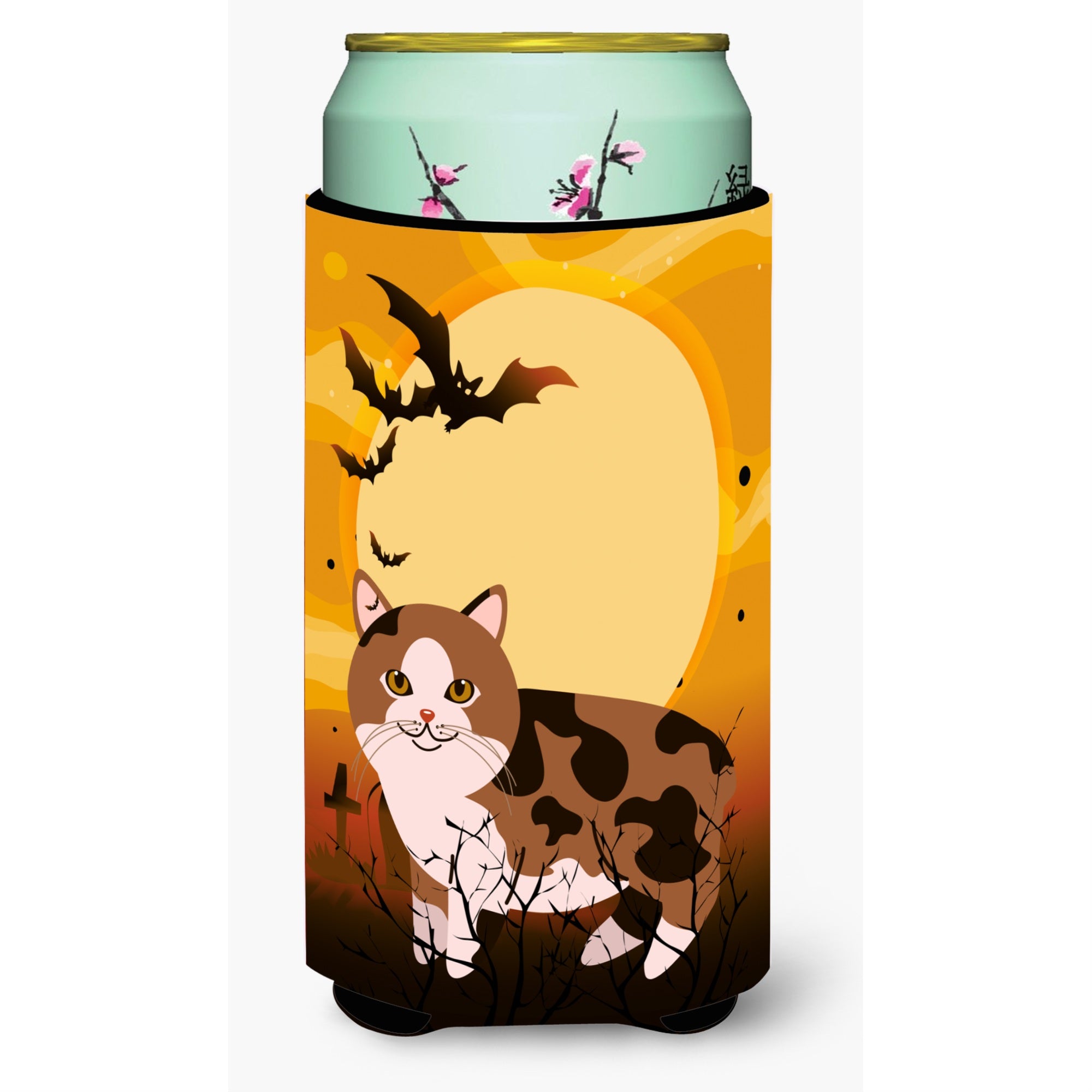 Caroline'S Treasures Halloween Manx Cat Tall Boy Beverage Insulator Hugger, Multicolor