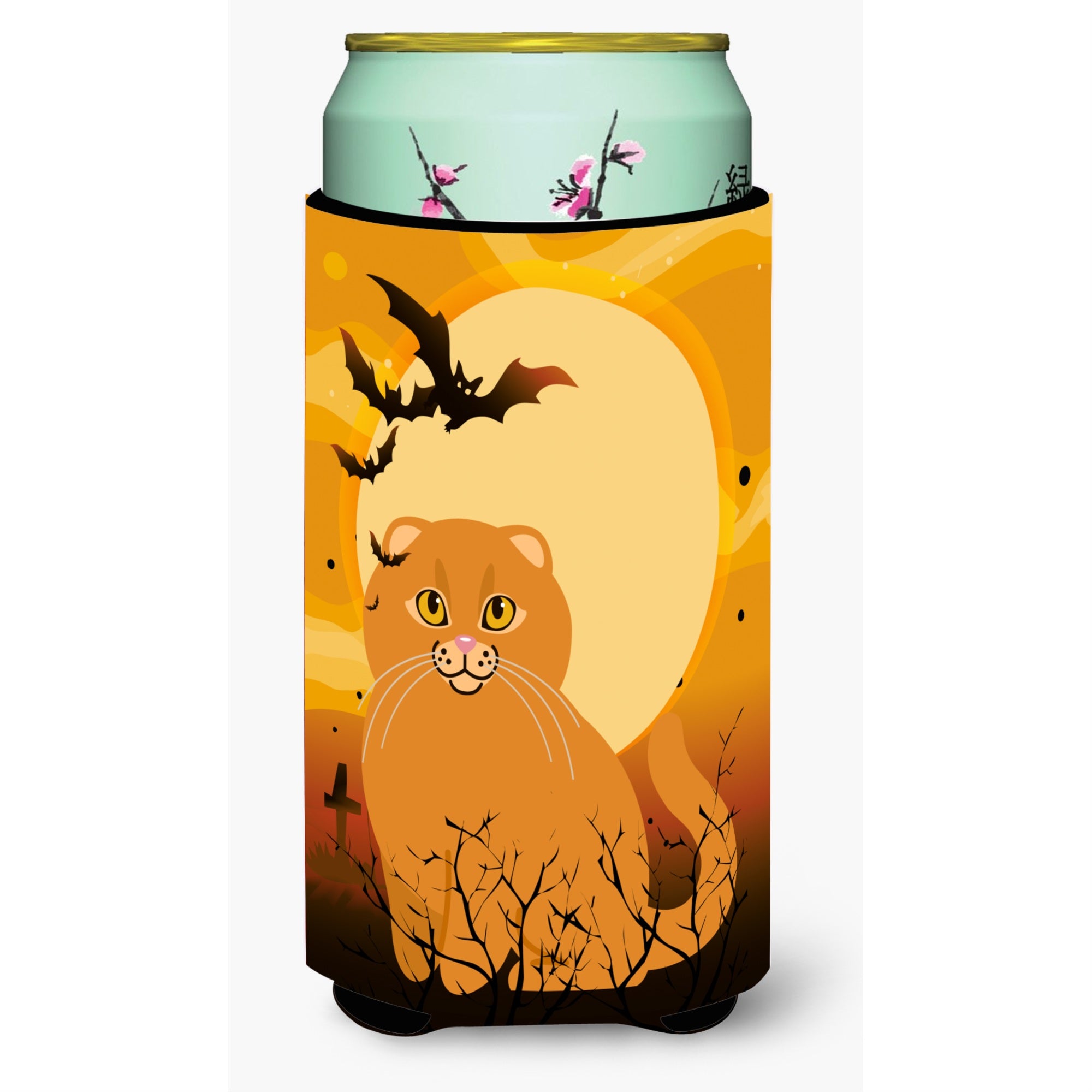 Caroline'S Treasures Halloween Scottish Fold Cat Tall Boy Beverage Insulator Hugger, Multicolor