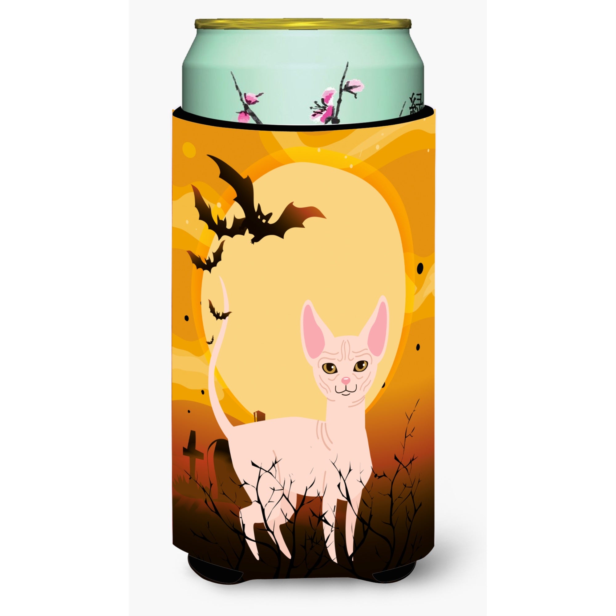 Caroline'S Treasures Halloween Sphynx Cat Tall Boy Beverage Insulator Hugger, Multicolor