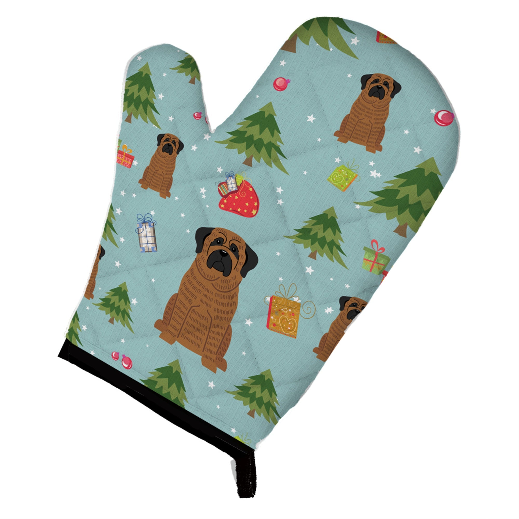 Caroline'S Treasures Bb4675Ovmt Christmas Mastiff Brindle Oven Mitt, 12 By 8.5, Multicolor
