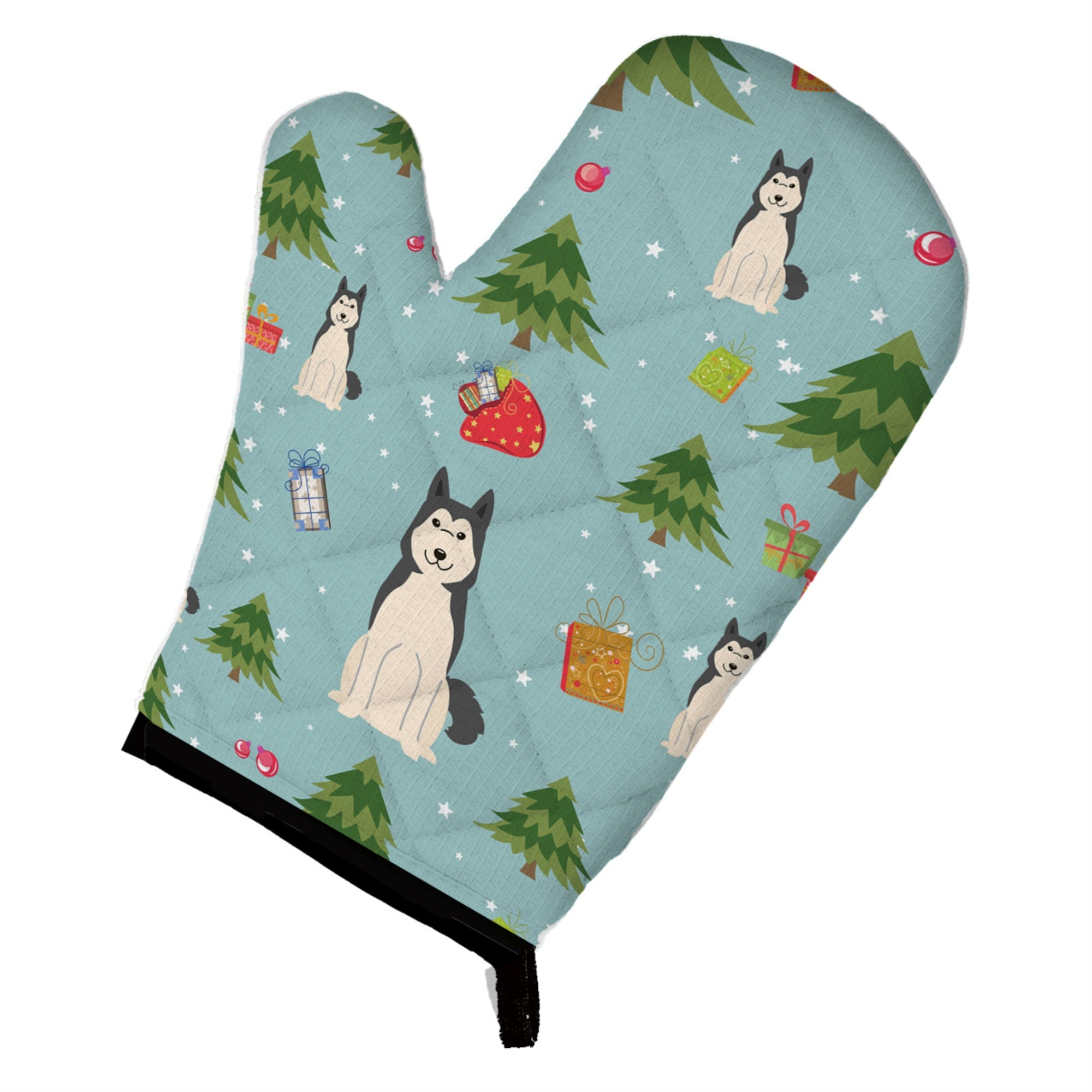 Caroline'S Treasures Bb4685Ovmt Christmas West Siberian Laika Spitz Oven Mitt, 12 By 8.5, Multicolor