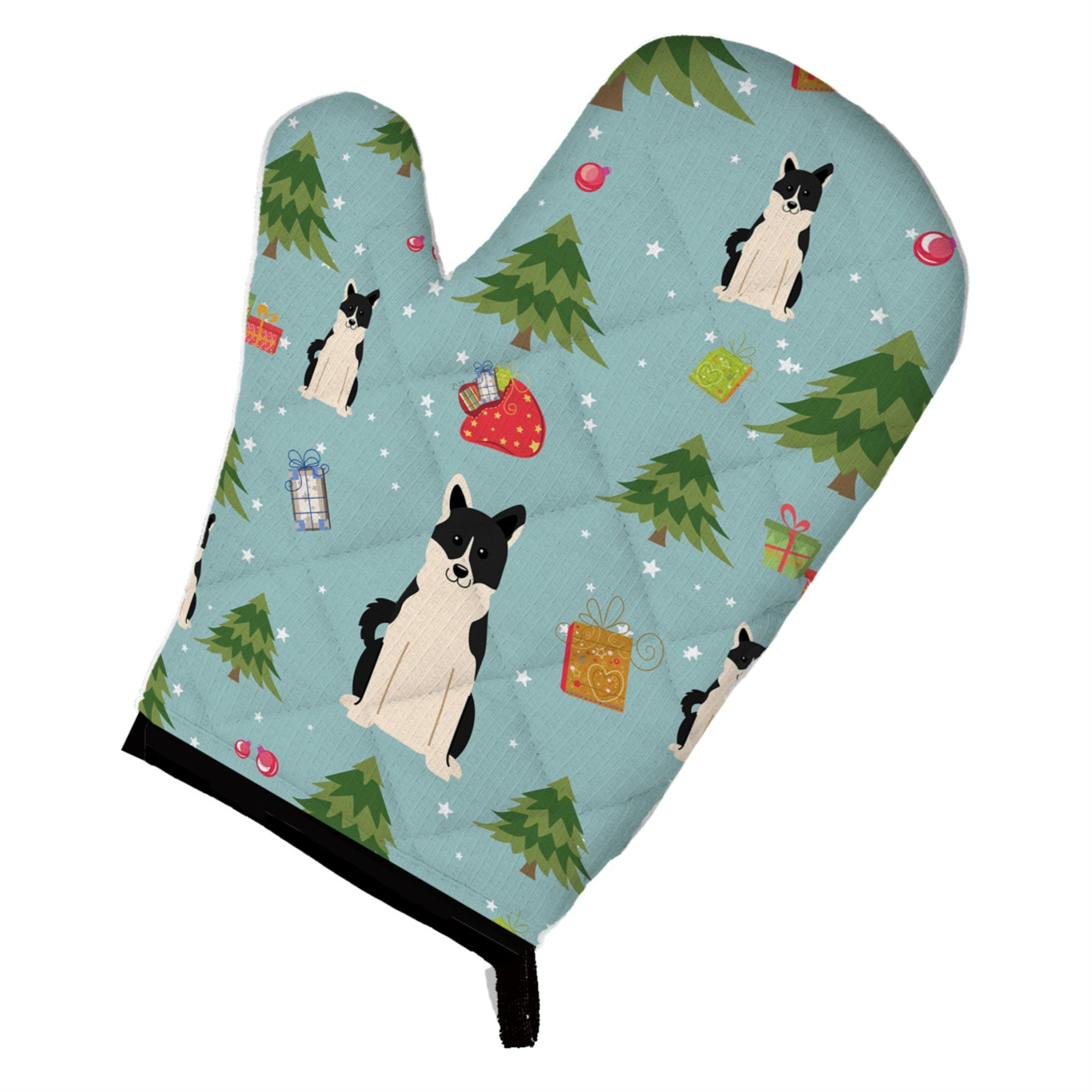 Caroline'S Treasures Bb4689Ovmt Christmas Russo-European Laika Spitz Oven Mitt, 12 By 8.5, Multicolor