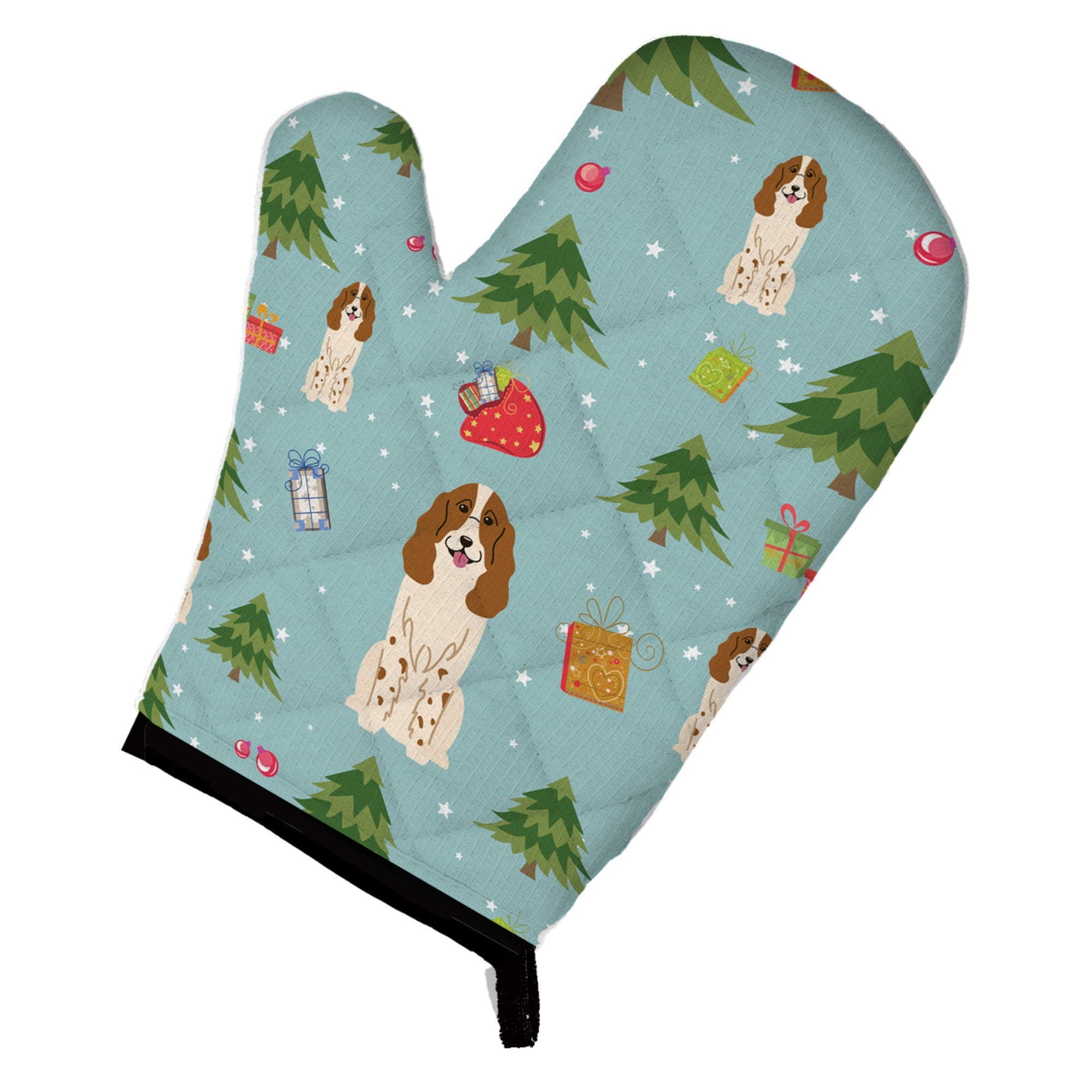 Caroline'S Treasures Bb4691Ovmt Christmas Russian Spaniel Oven Mitt, 12 By 8.5, Multicolor