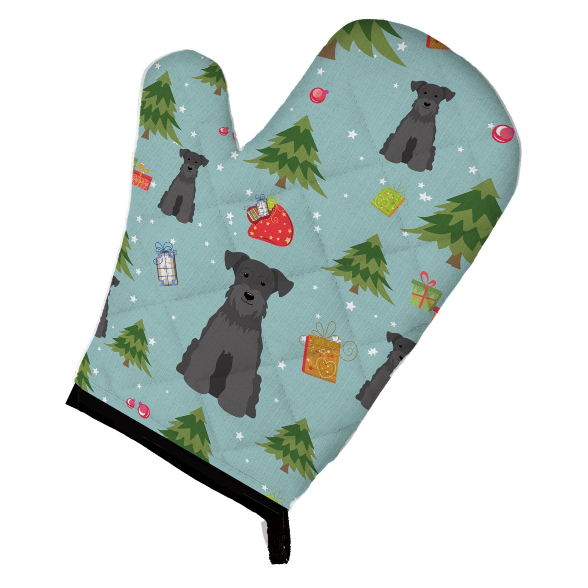 Caroline'S Treasures Bb4711Ovmt Christmas Miniature Schanuzer Black Oven Mitt, 12 By 8.5, Multicolor