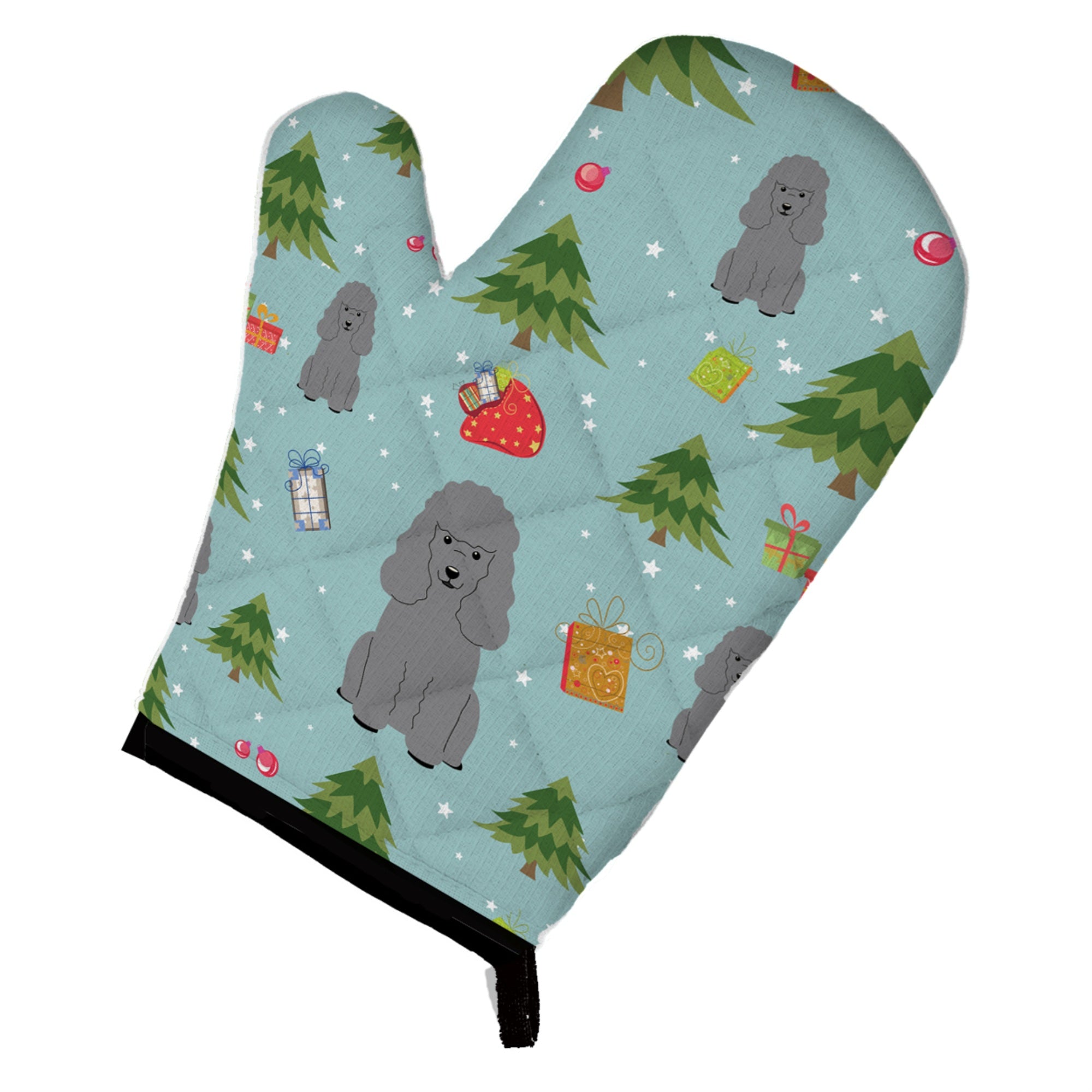 Caroline'S Treasures Bb4728Ovmt Christmas Poodle Silver Oven Mitt, 12 By 8.5, Multicolor