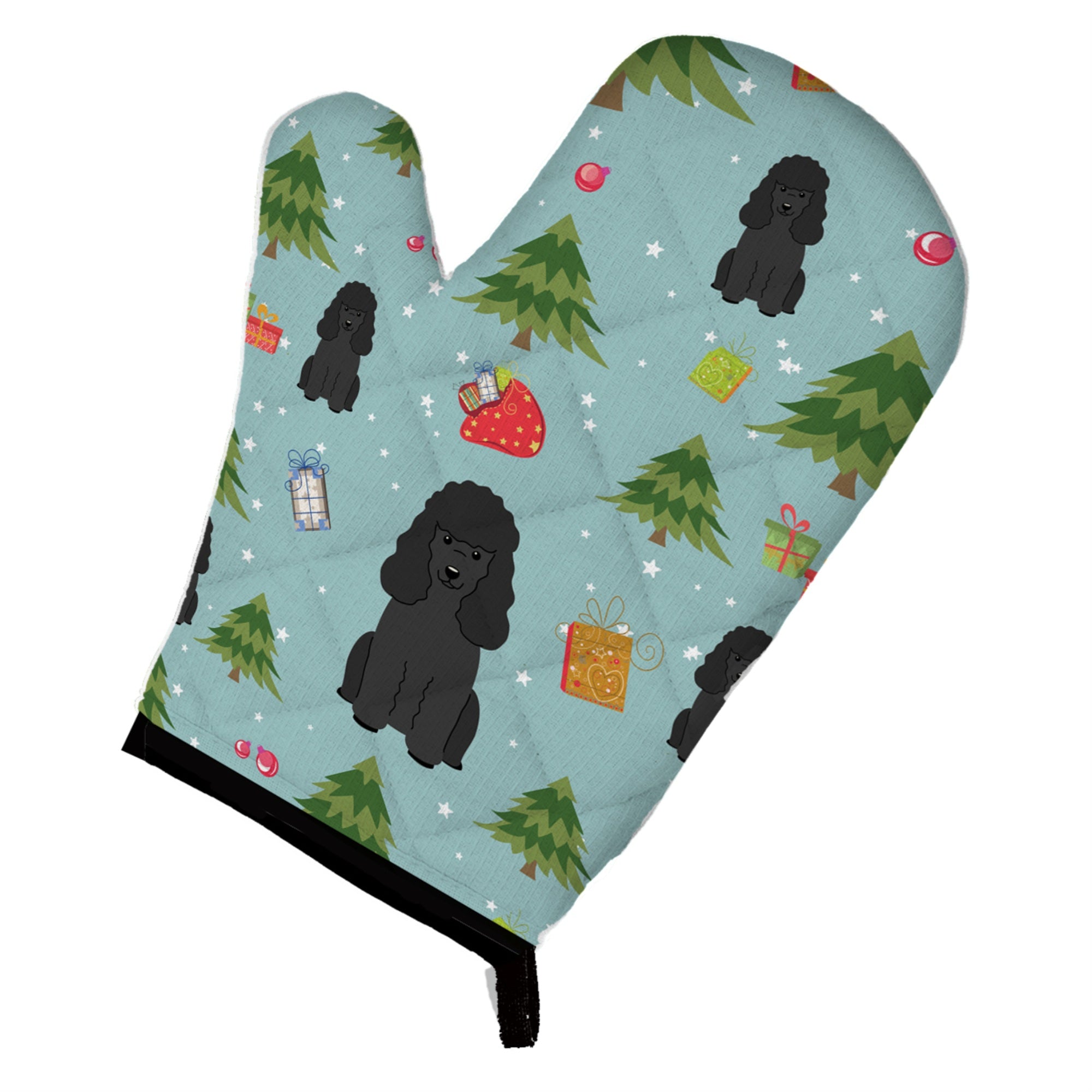 Caroline'S Treasures Bb4731Ovmt Christmas Poodle Black Oven Mitt, 12 By 8.5, Multicolor