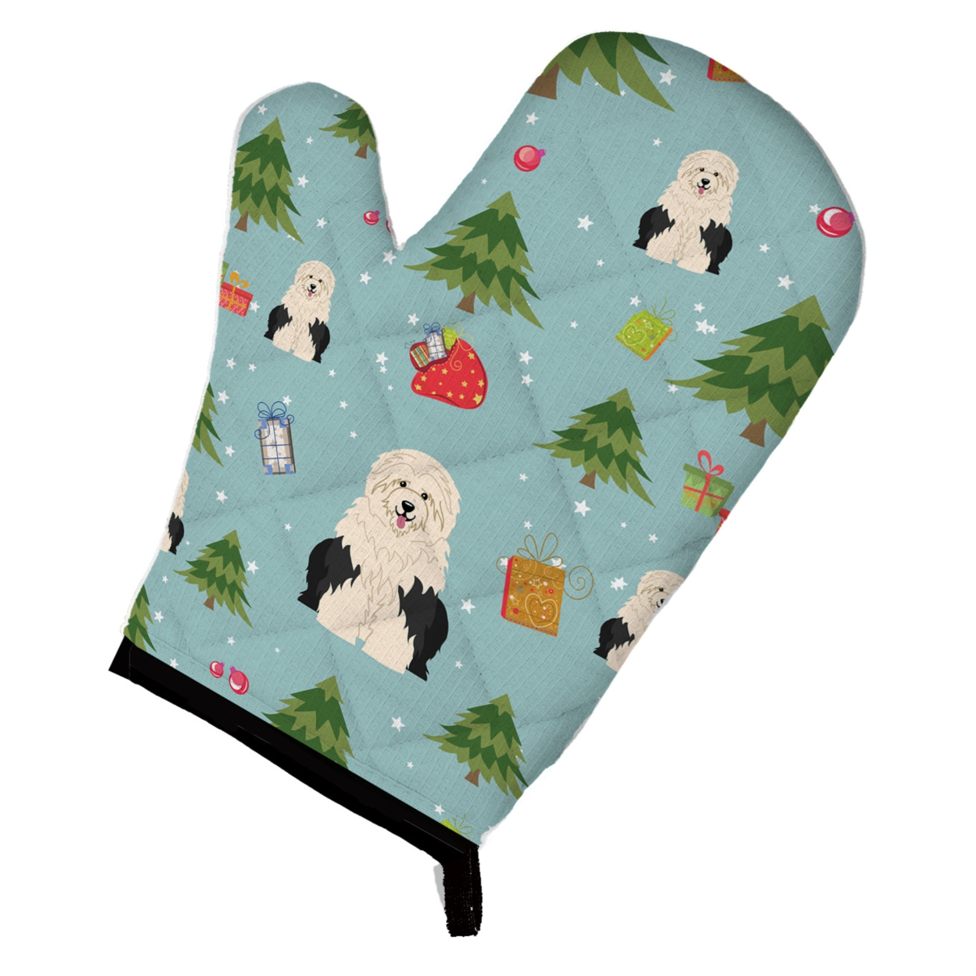 Caroline'S Treasures Bb4756Ovmt Christmas Old English Sheepdog Oven Mitt, 12 By 8.5, Multicolor
