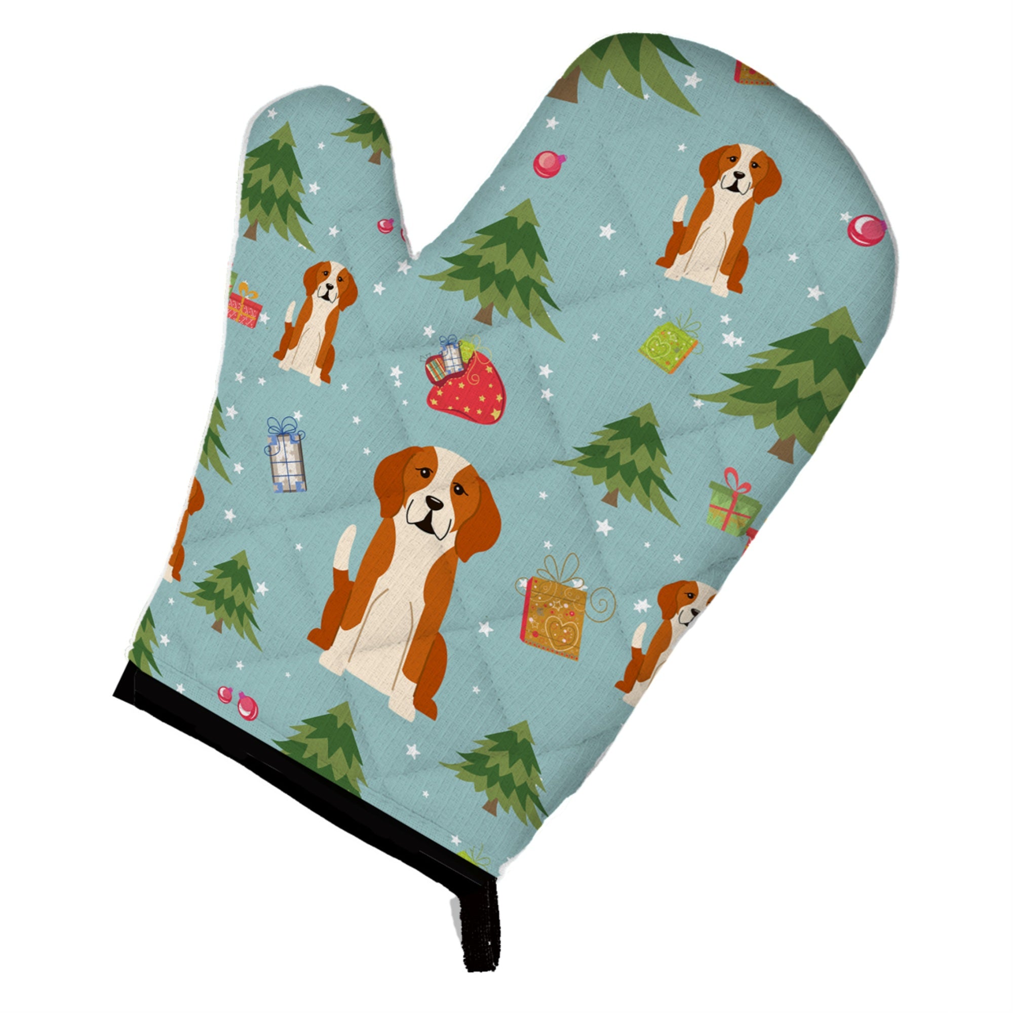 Caroline'S Treasures Bb4770Ovmt Christmas English Foxhound Oven Mitt, 12 By 8.5, Multicolor