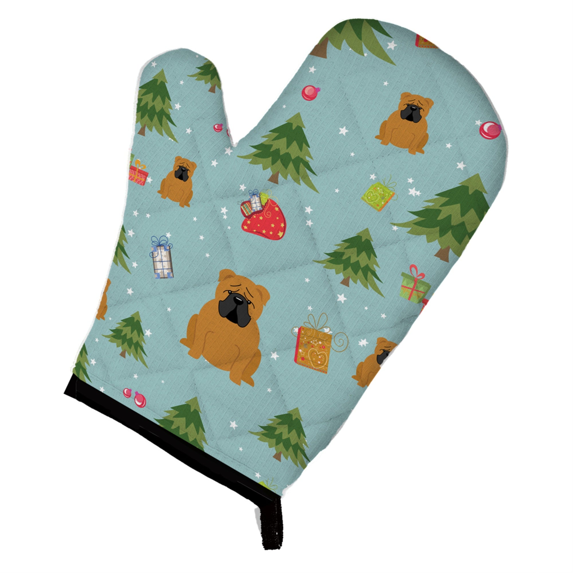 Caroline'S Treasures Bb4782Ovmt Christmas English Bulldog Red Oven Mitt, 12 By 8.5, Multicolor