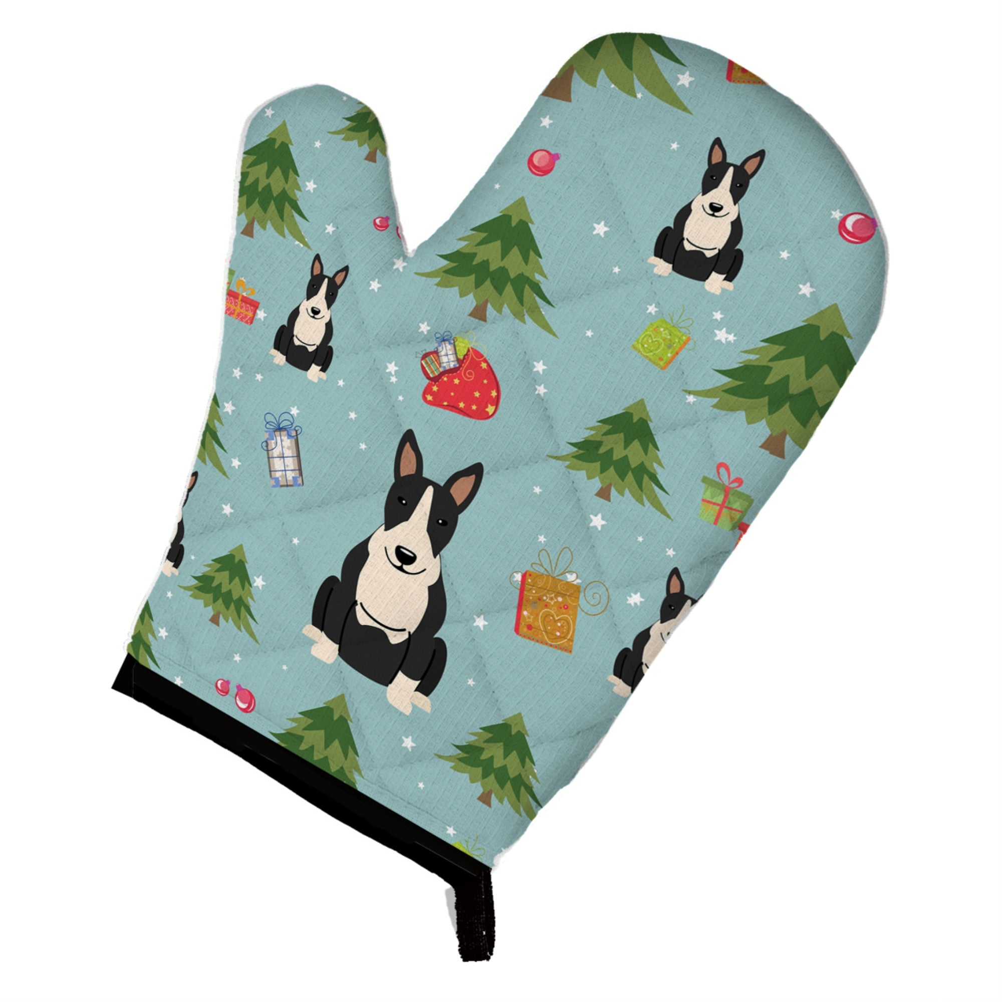 Caroline'S Treasures Bb4793Ovmt Christmas Bull Terrier Black White Oven Mitt, 12 By 8.5, Multicolor