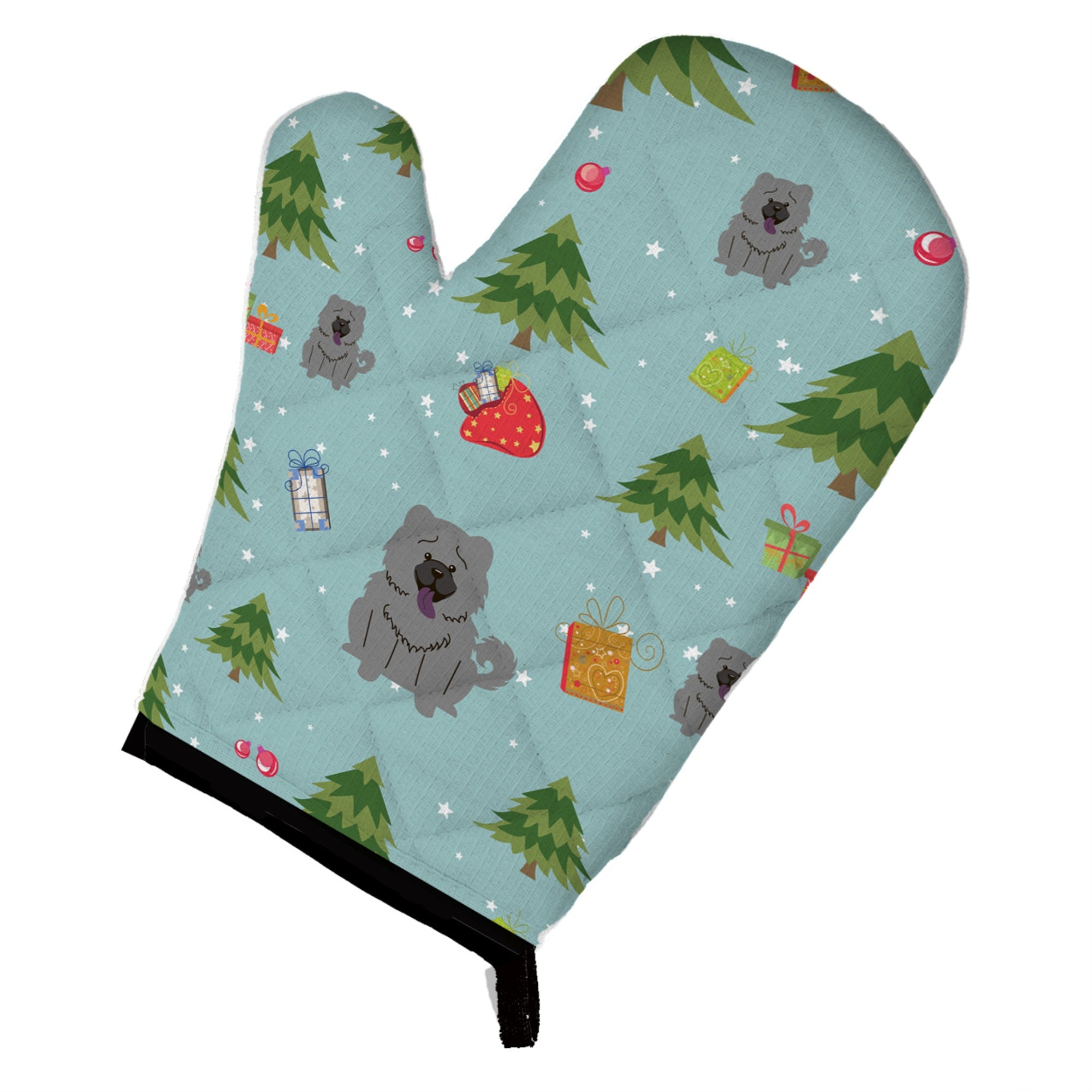 Caroline'S Treasures Bb4799Ovmt Christmas Chow Blue Oven Mitt, 12 By 8.5, Multicolor
